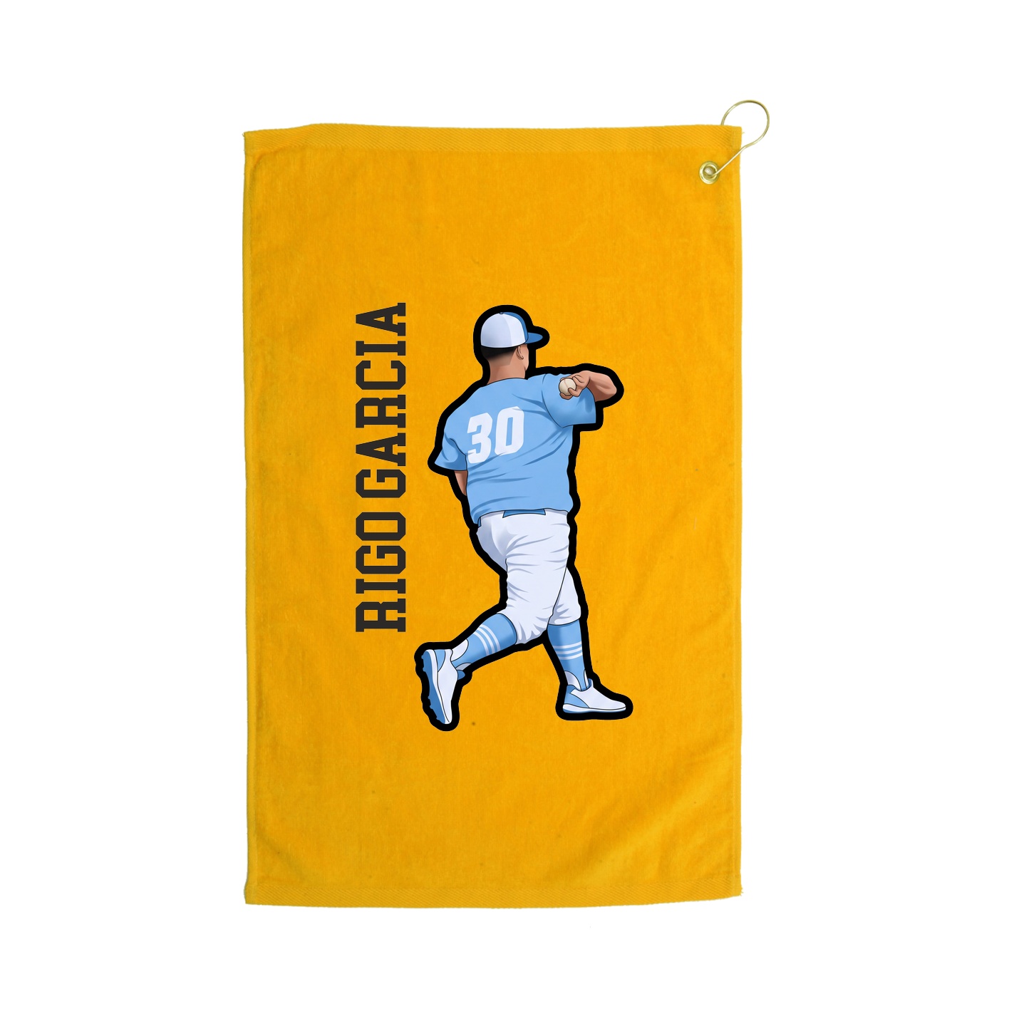 Golf Towel — Name Vertical in Gold