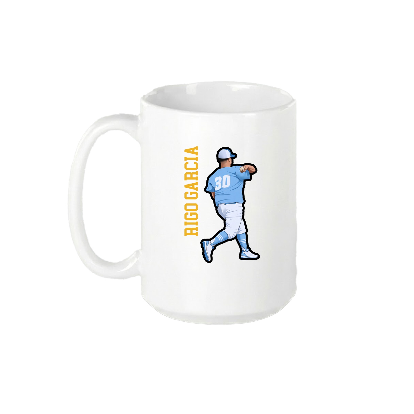 15oz Coffee Mug — Name Vertical in White