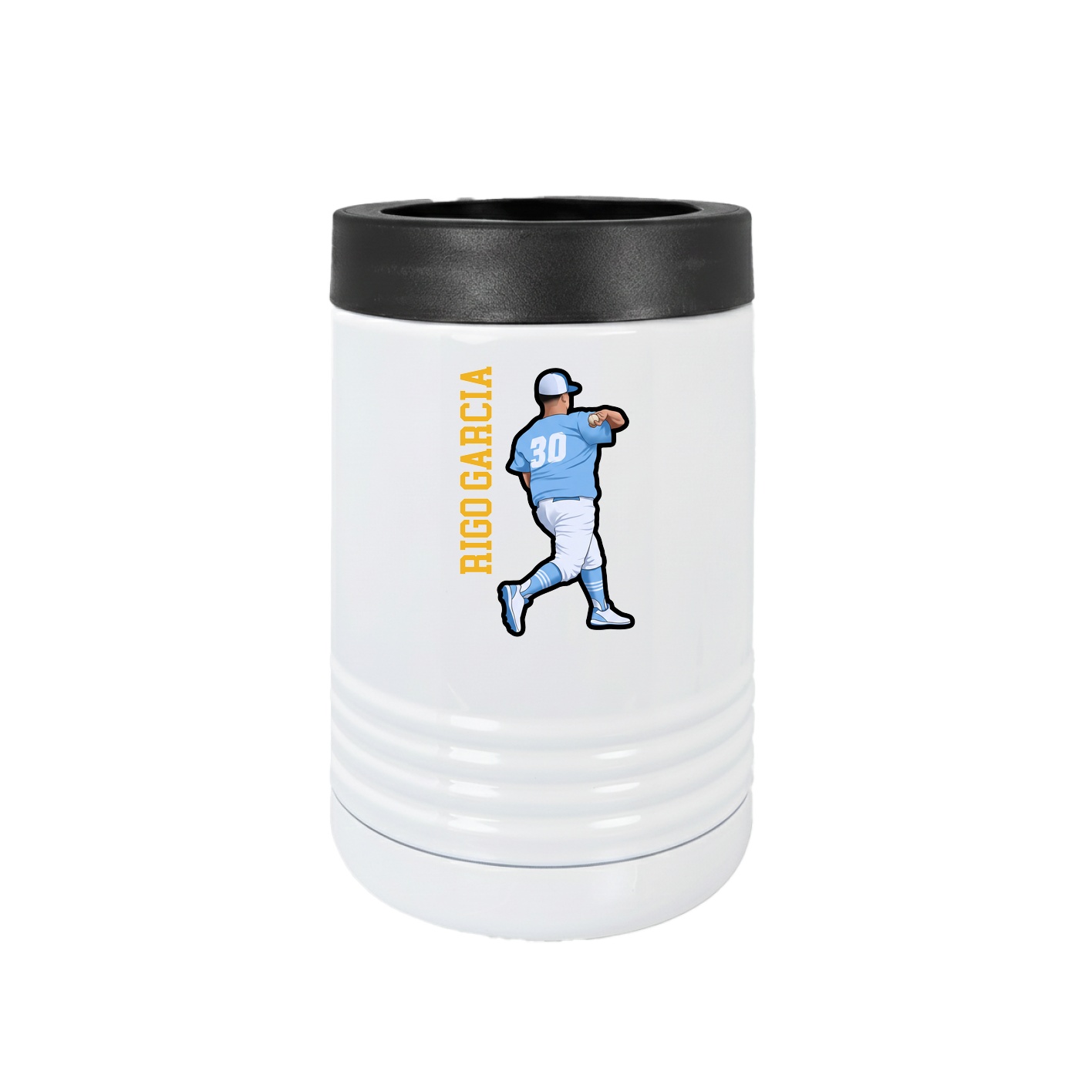 Beverage Holder — Name Vertical in White