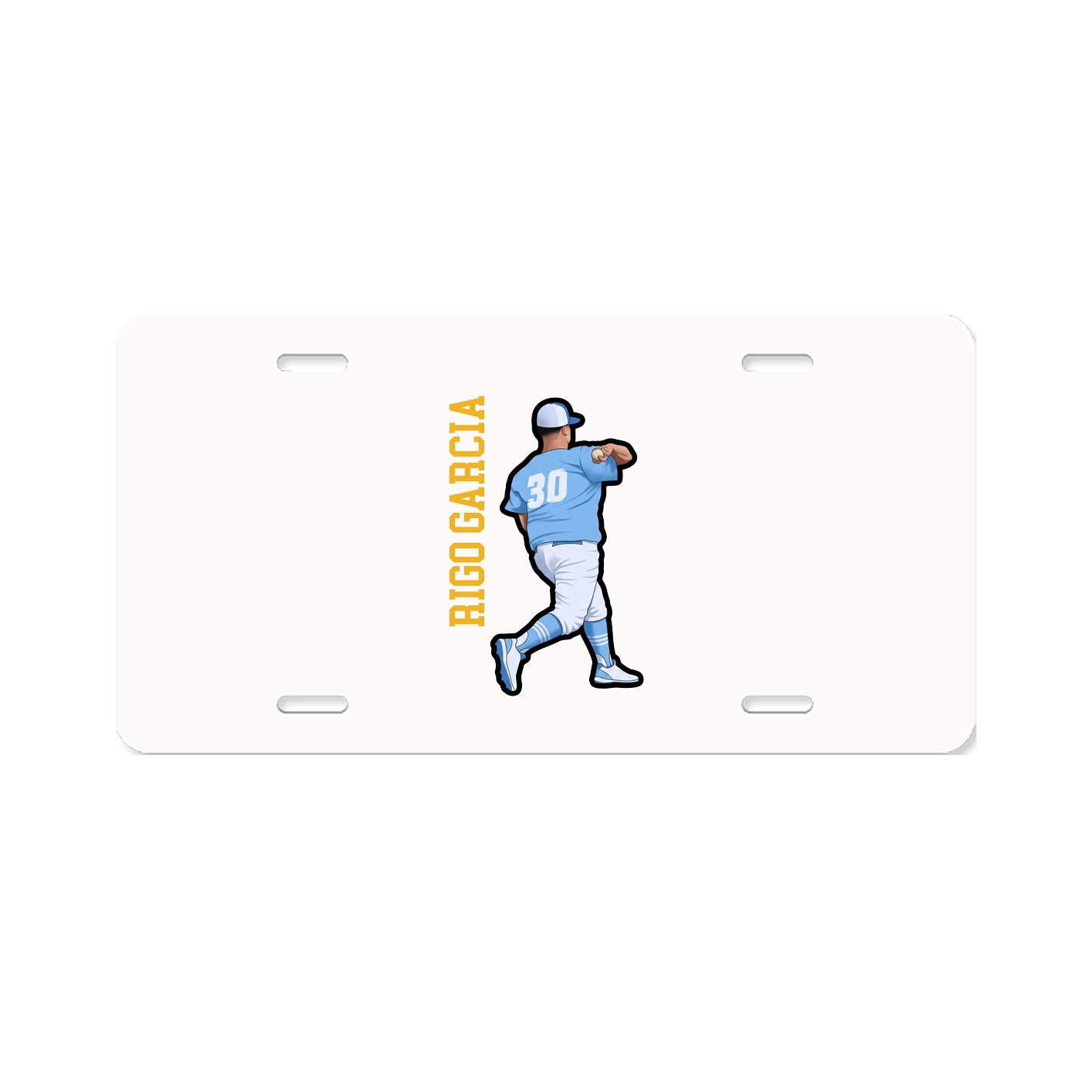 License Plate — Name Vertical in Classic
