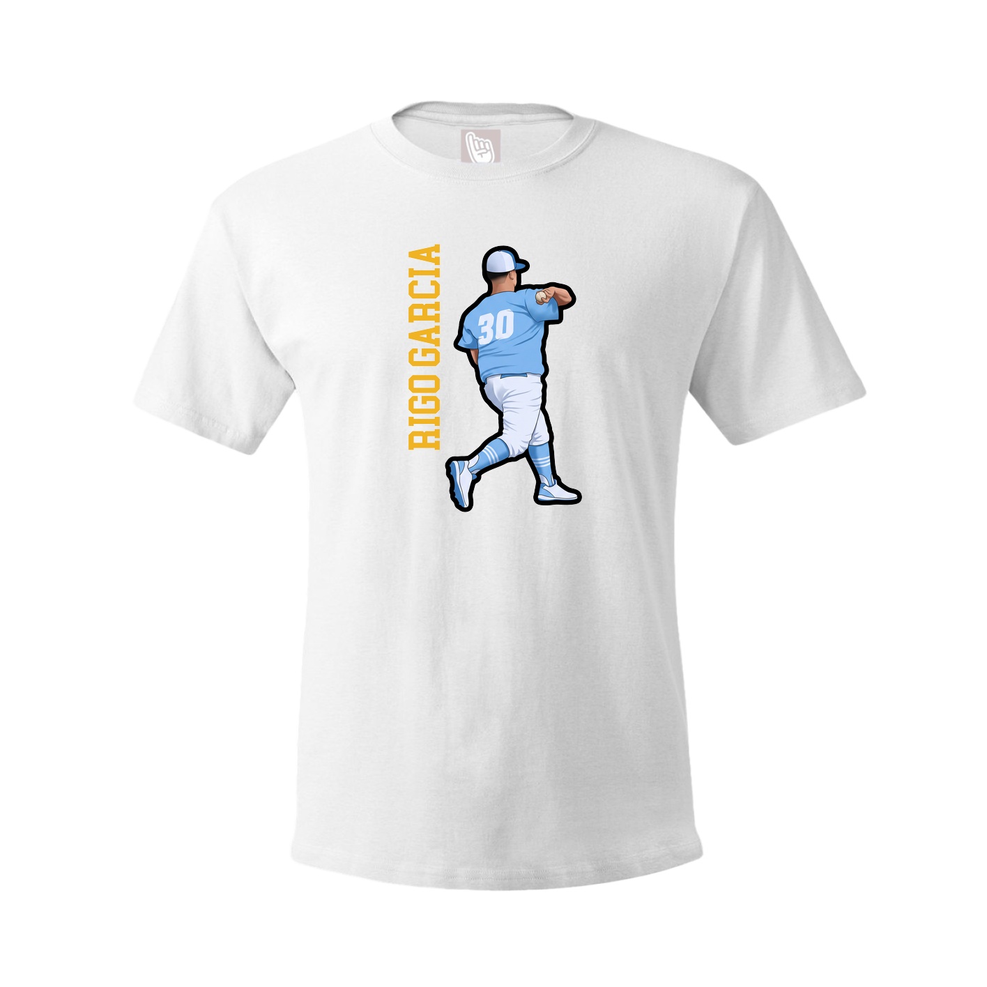 Tee — Name Vertical in White