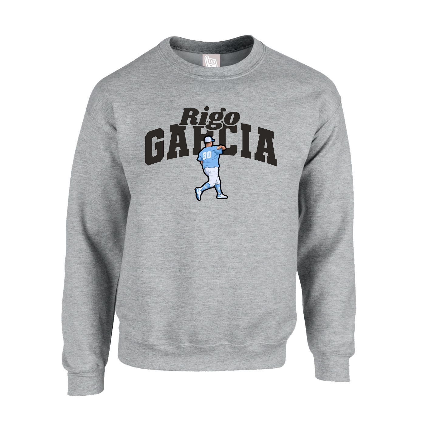 Fleece Crew — Signature Arch in Grey