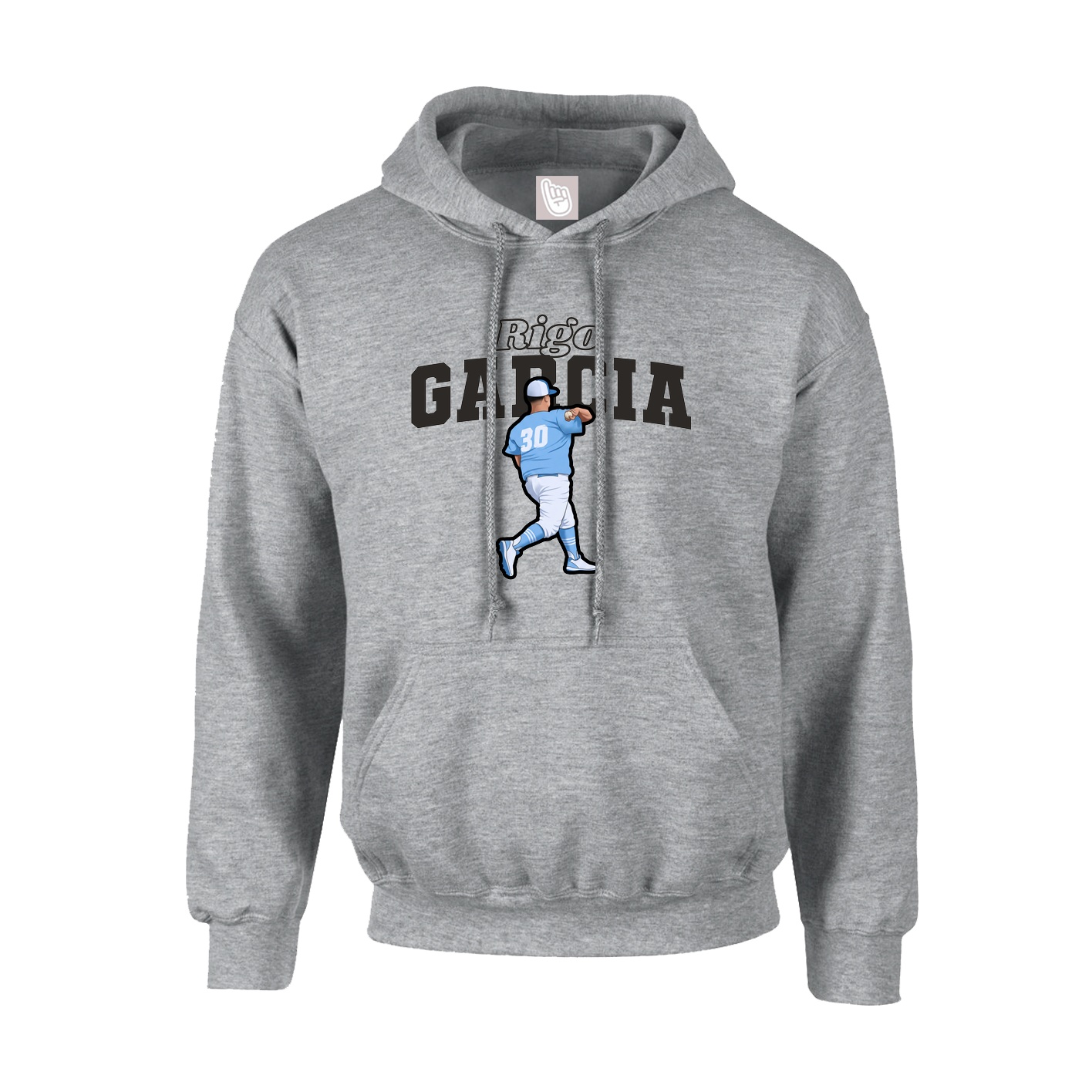 Youth Hoodie — Name Arch in Grey