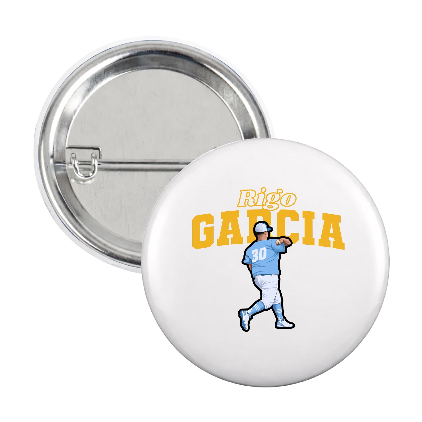 Game Day Button — Name Arch in White