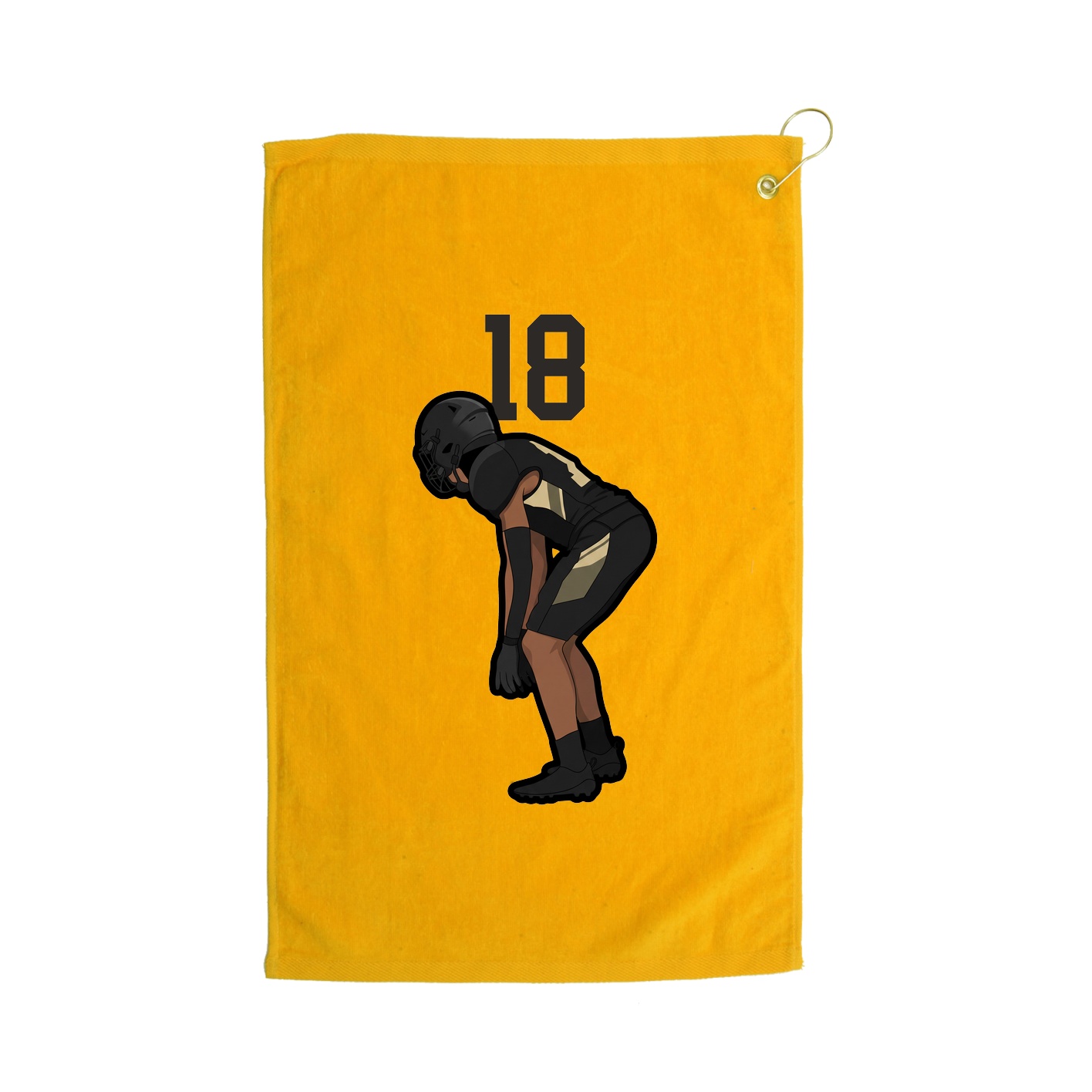 Golf Towel — Number Top in Gold