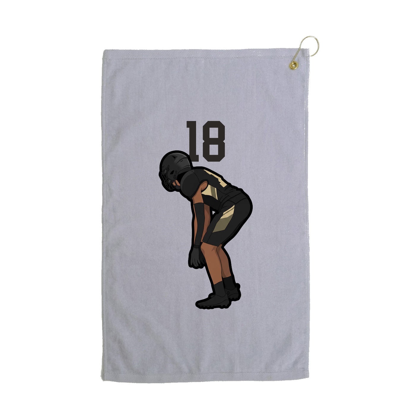 Golf Towel — Number Top in Grey