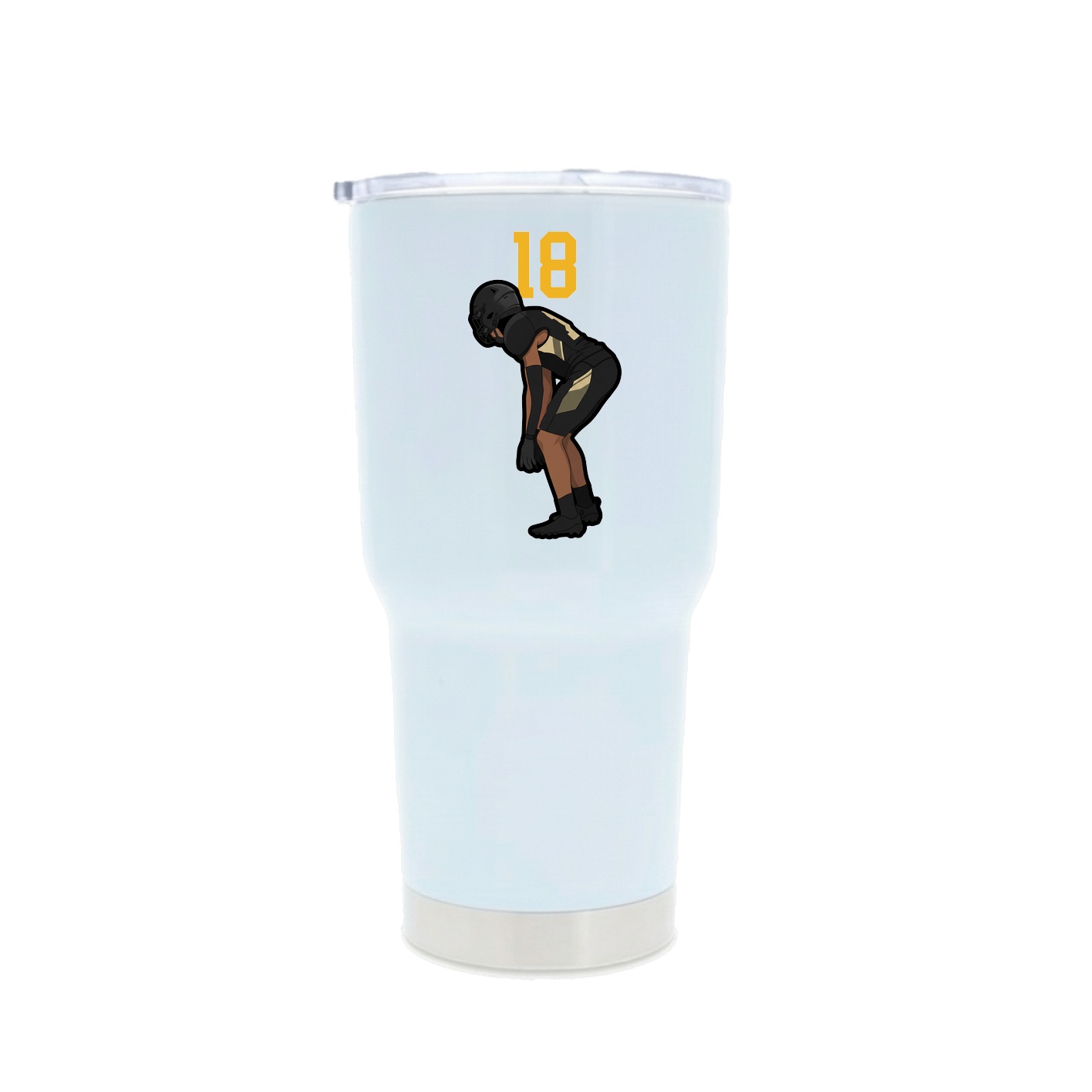 30oz Stainless Steel Tumbler — Number Top in White