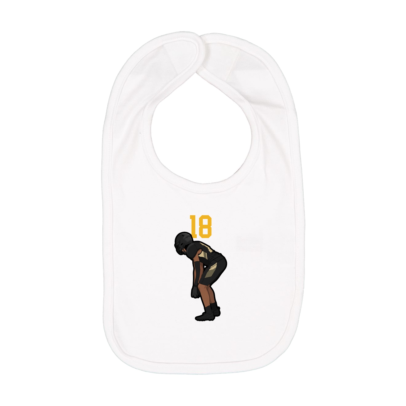 Infant Bib — Number Top in White