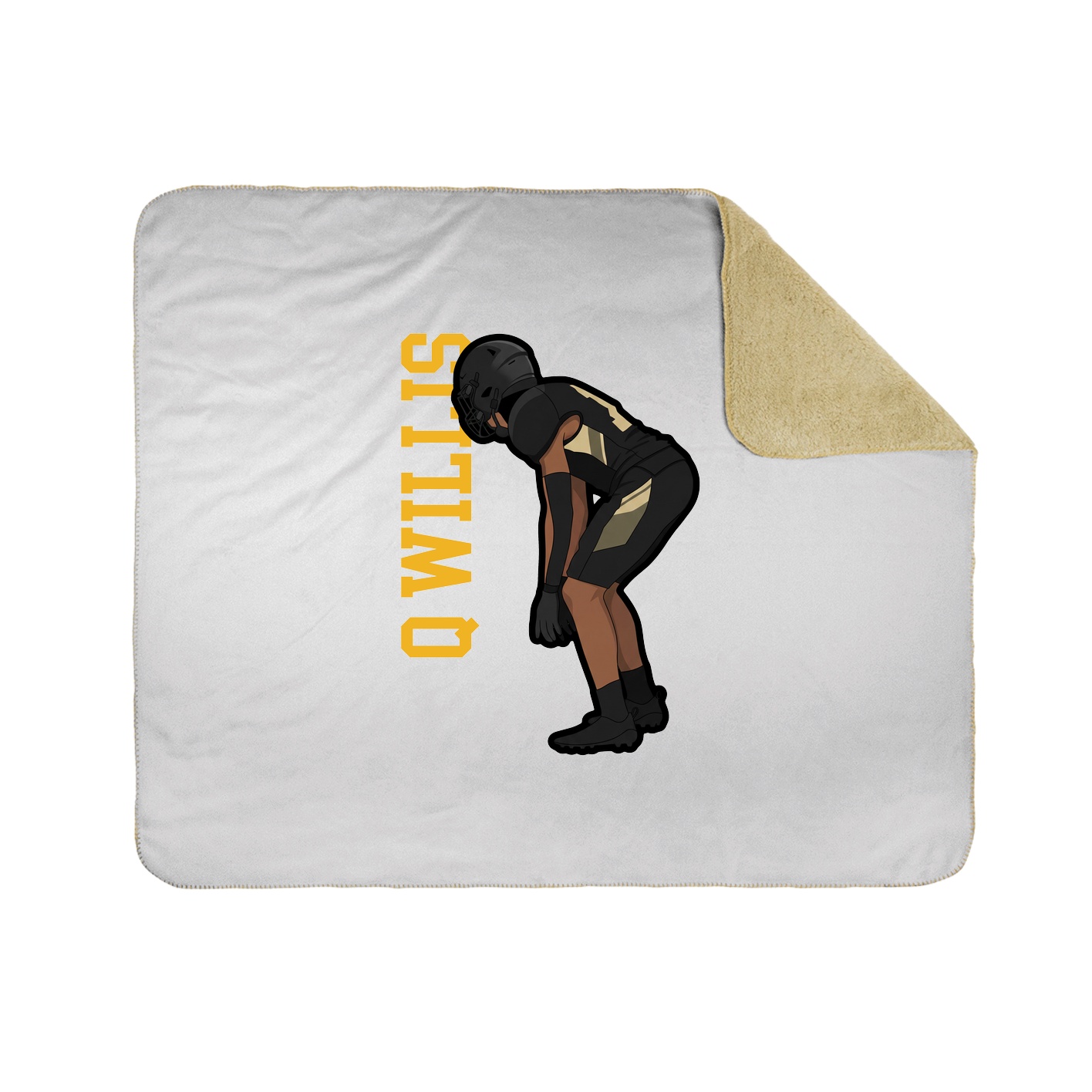 Throw Blanket — Name Vertical in White
