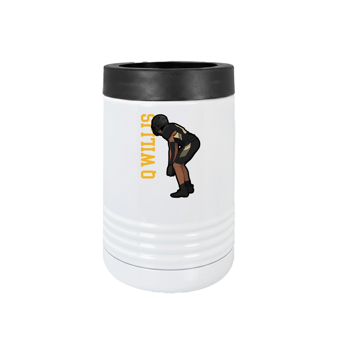 Beverage Holder — Name Vertical in White