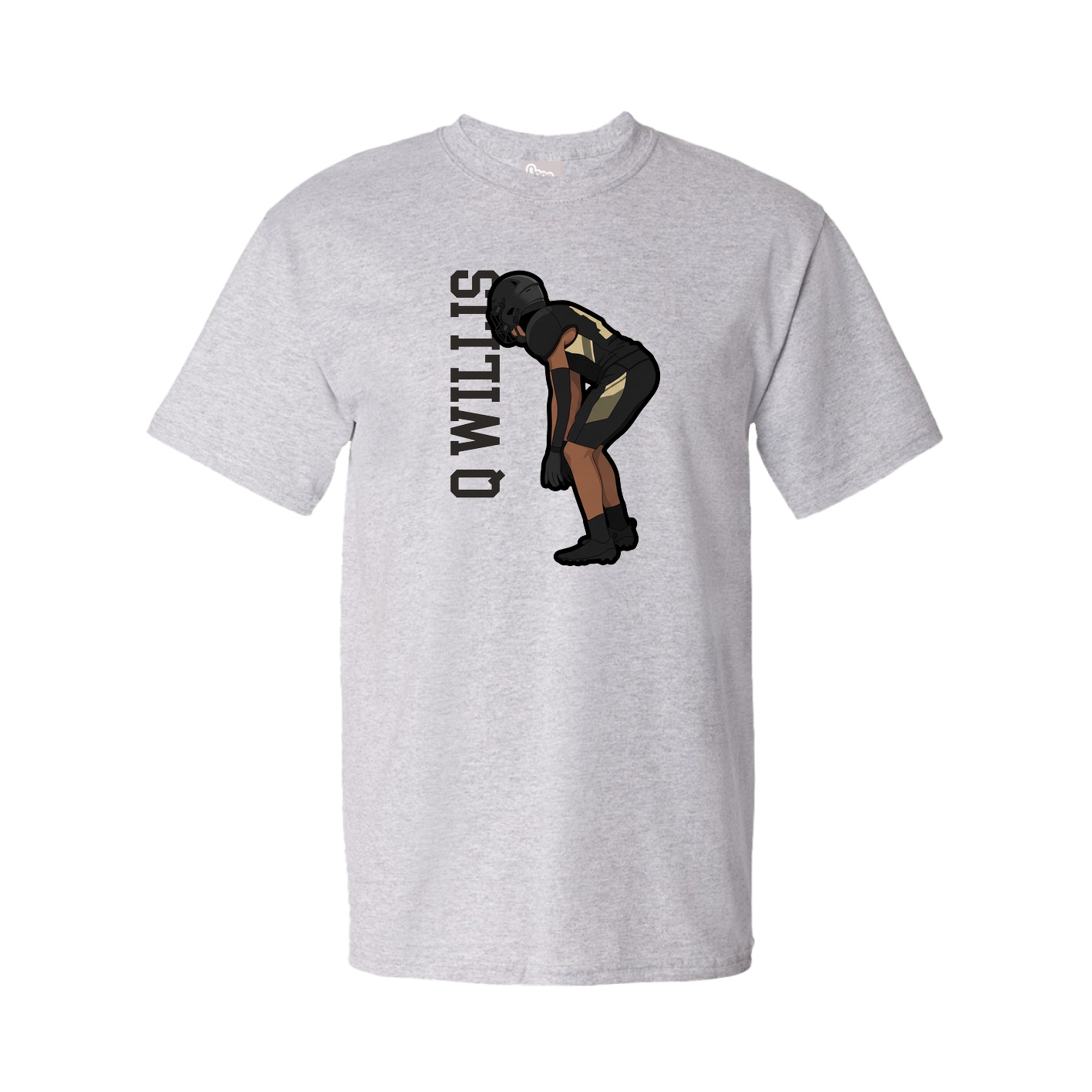 Tee — Name Vertical in Grey