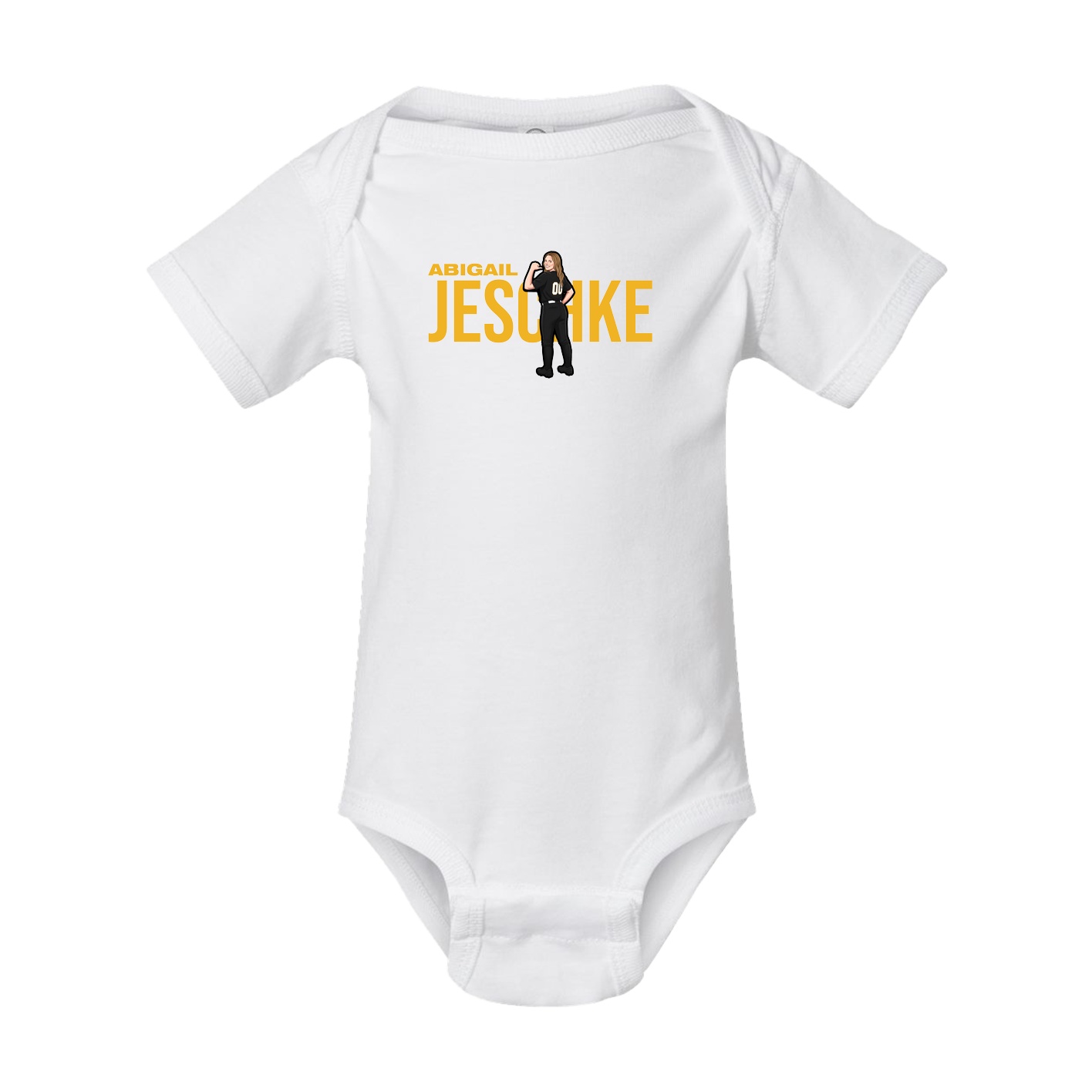 Baby Onesie — Player Name in White