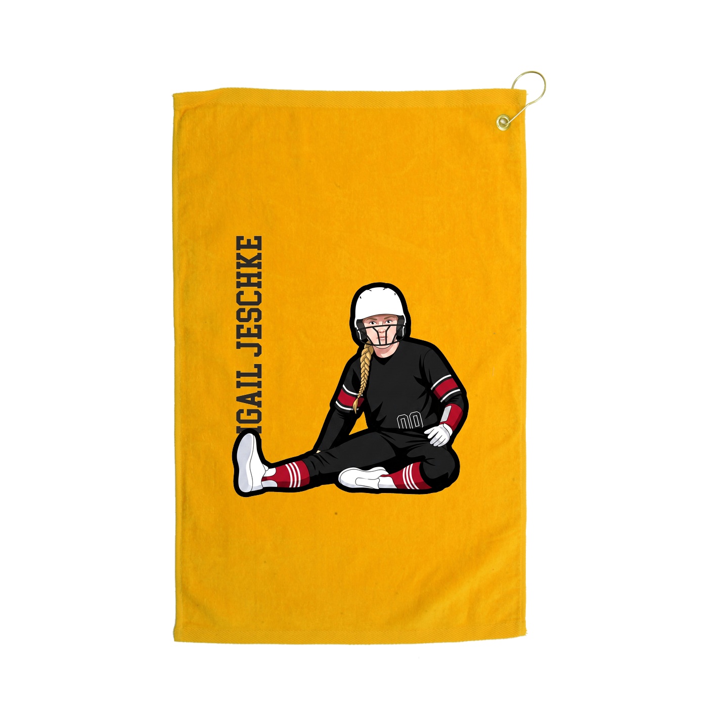 Golf Towel — Name Vertical in Gold