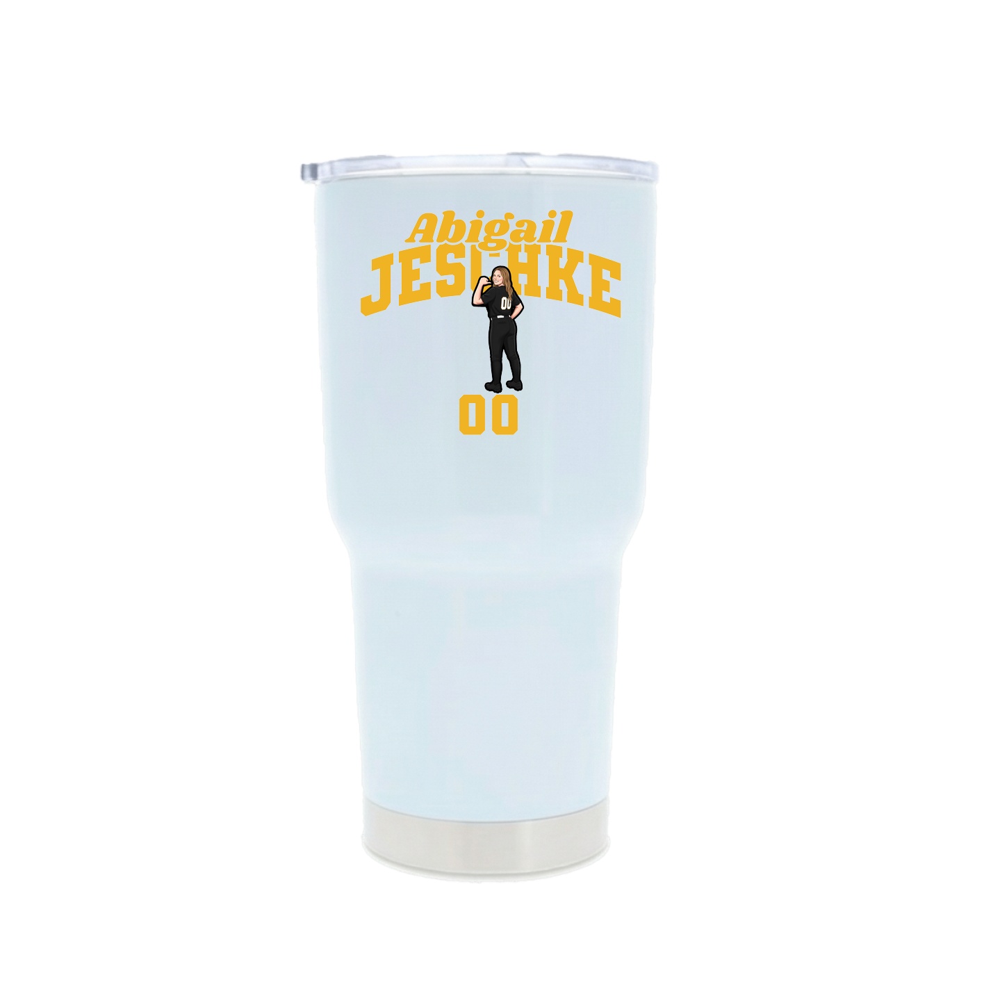 30oz Stainless Steel Tumbler — Signature Arch in White