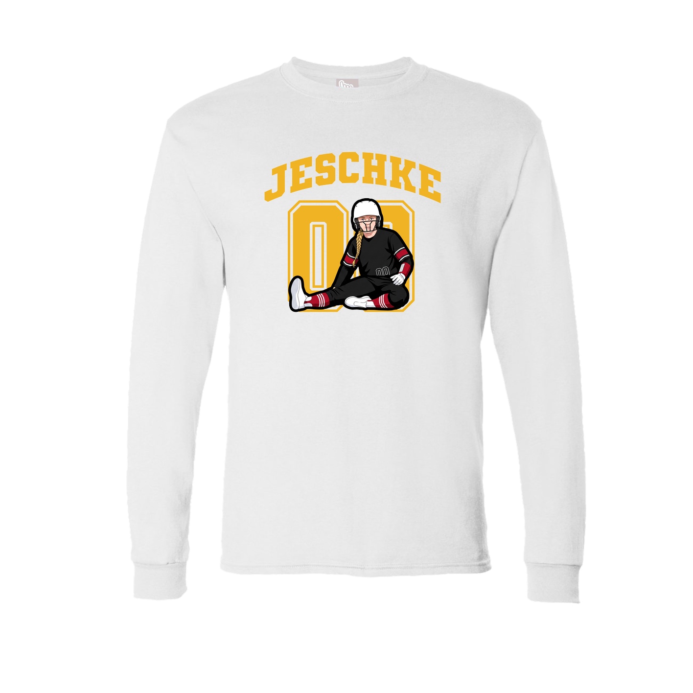 Long Sleeve Tee — Number in White