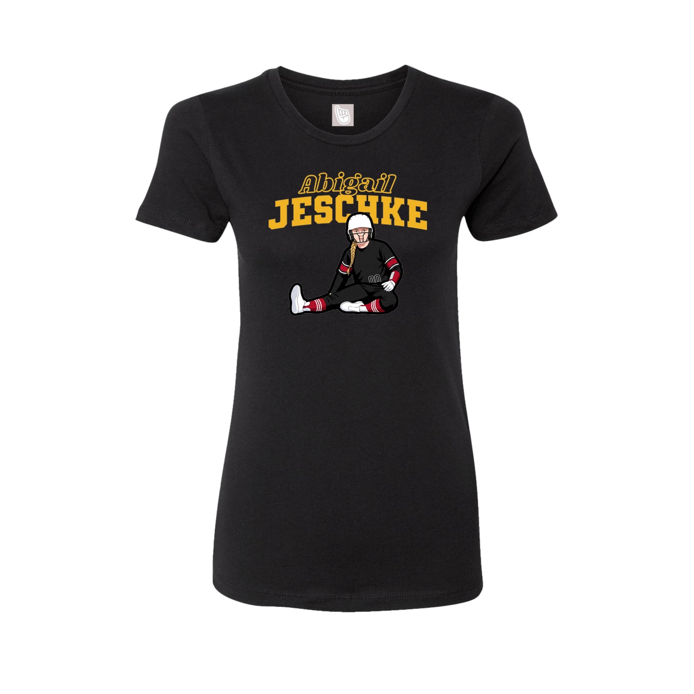 Fitted Women's Tee — Name Arch in Black