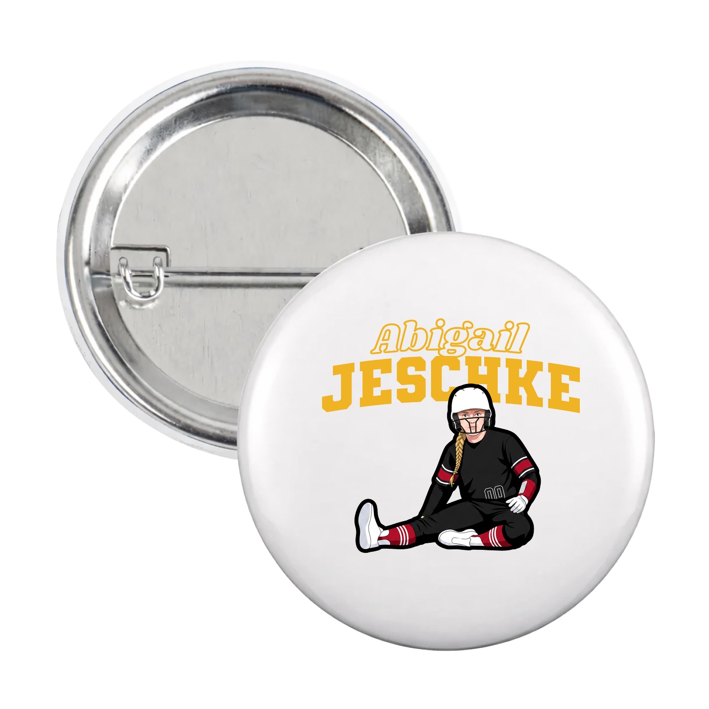 Game Day Button — Name Arch in White