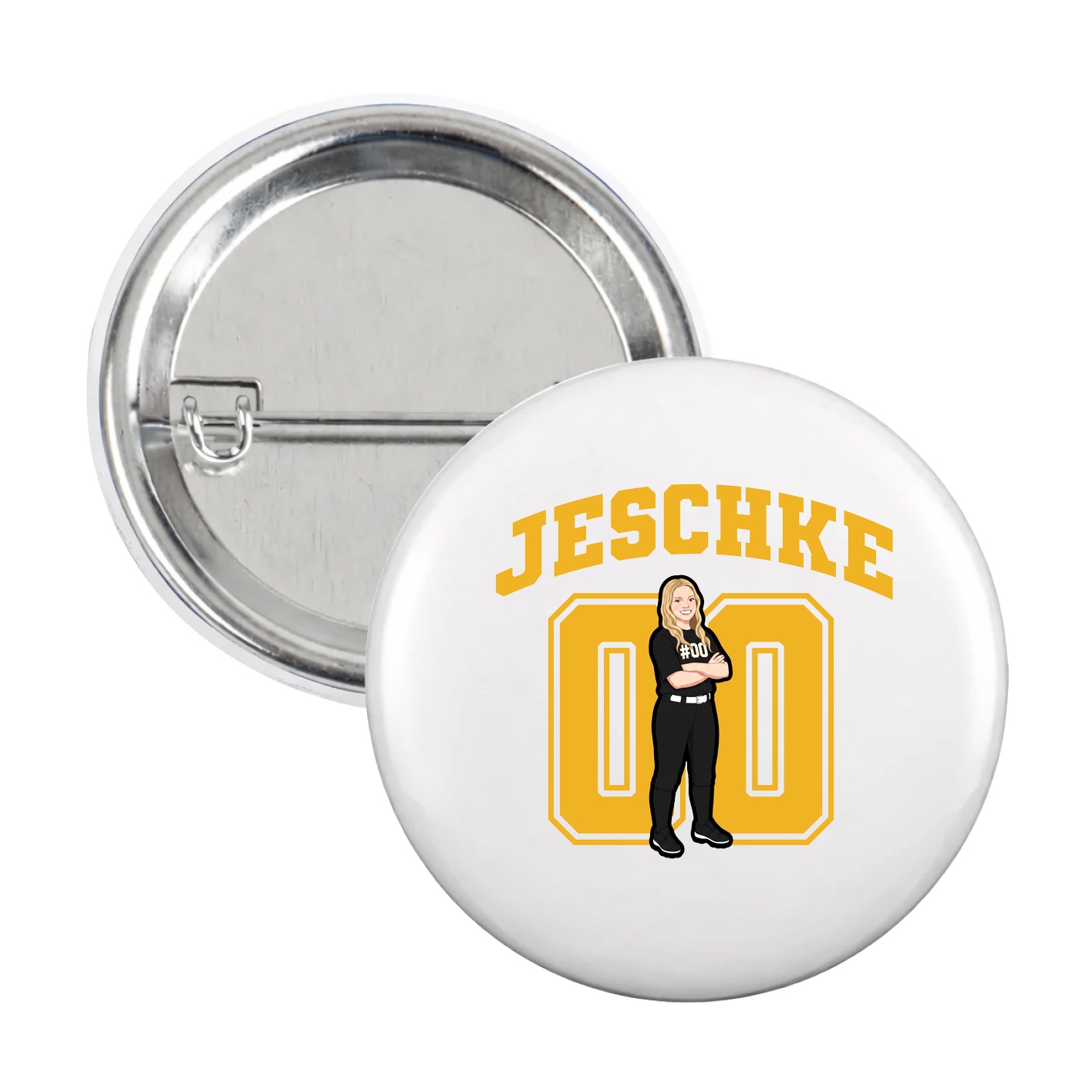 Game Day Button — Number in White
