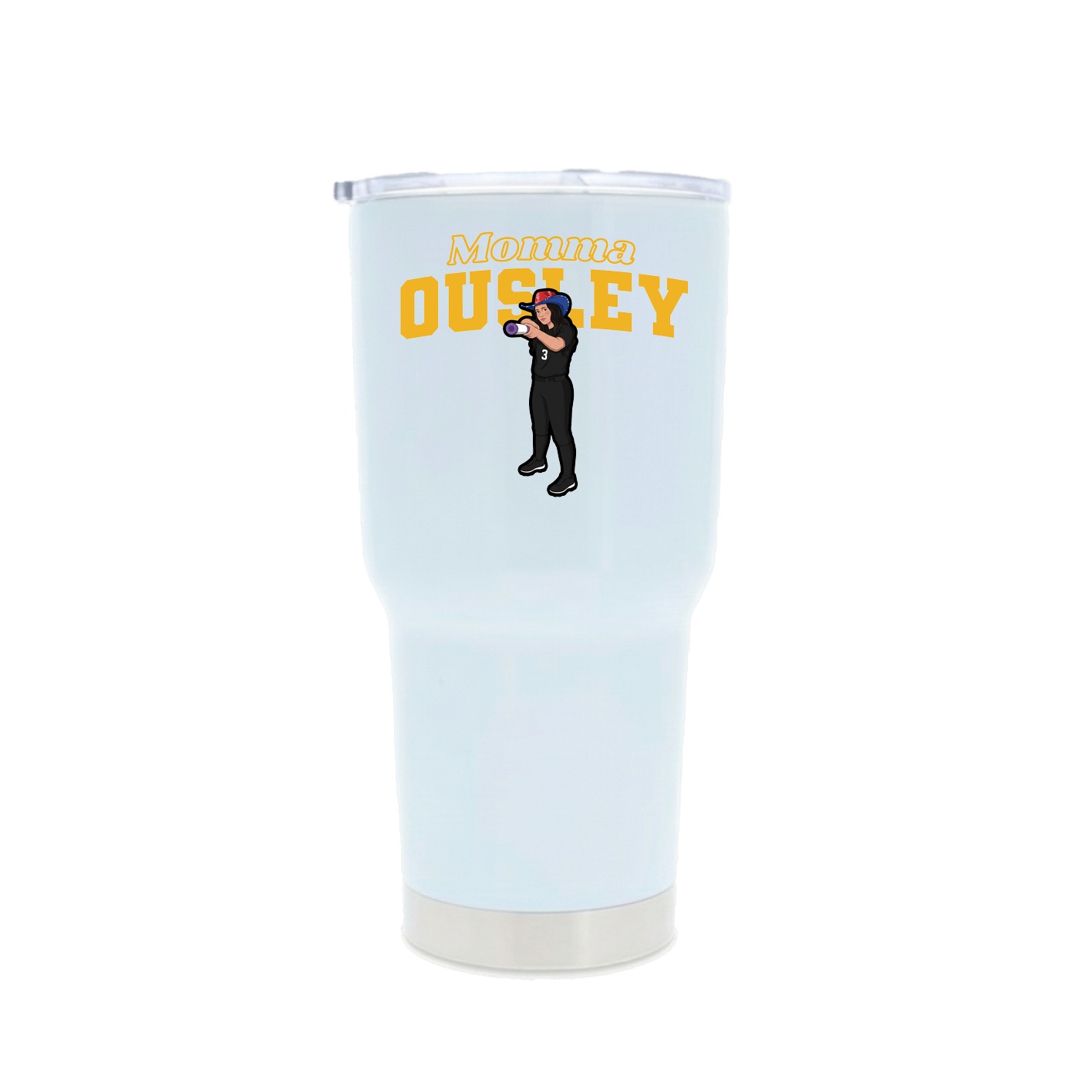 30oz Stainless Steel Tumbler — Mothers Day Block in White