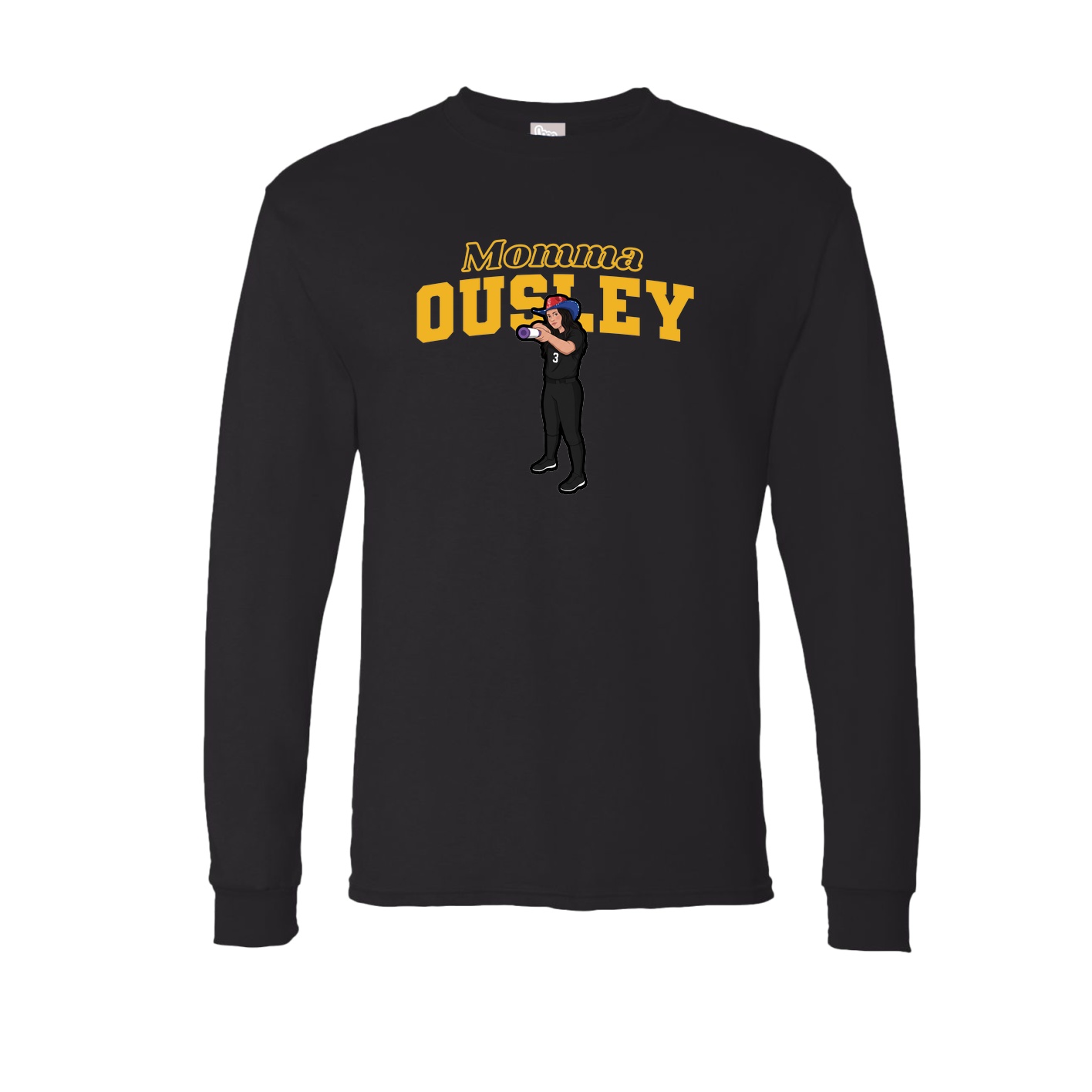 Long Sleeve Tee — Mothers Day Block in Black