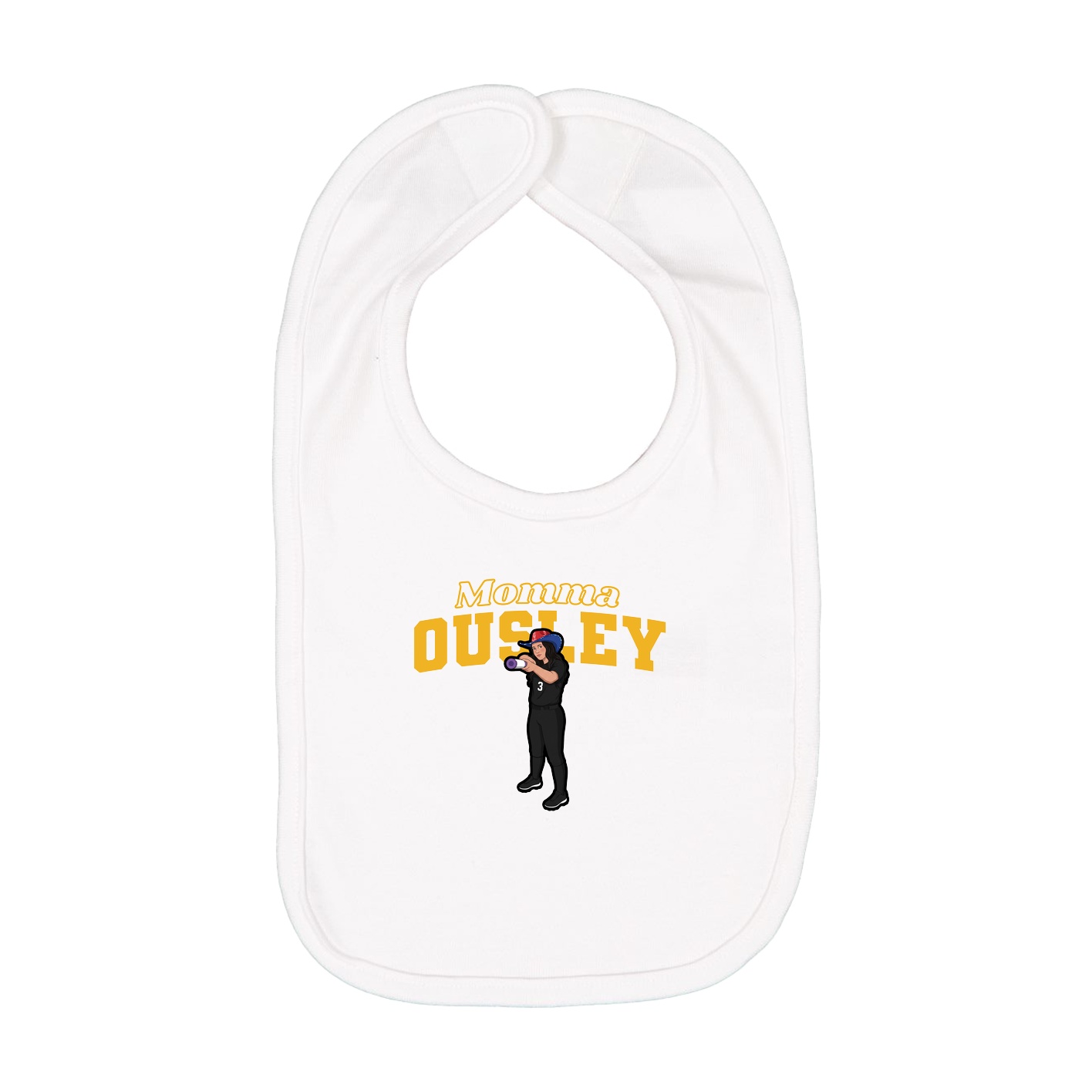 Infant Bib — Mothers Day Block in White