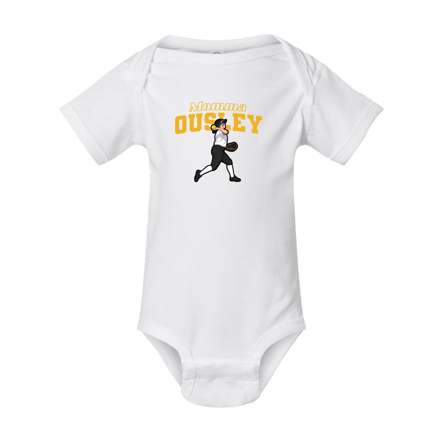 Baby Onesie — Mothers Day Block in White