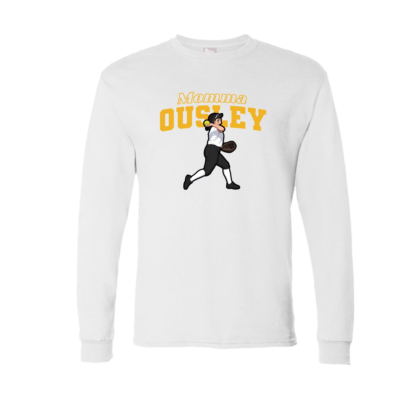 Long Sleeve Tee — Mothers Day Block in White