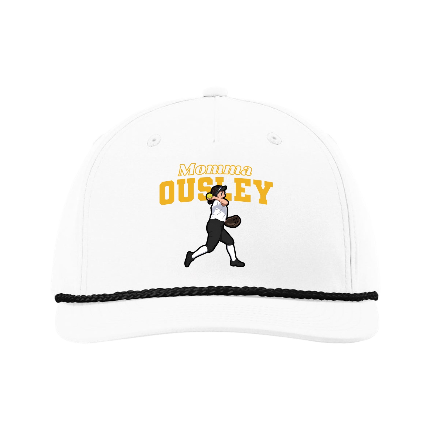 Five-Panel Classic Rope Cap — Mothers Day Block in White
