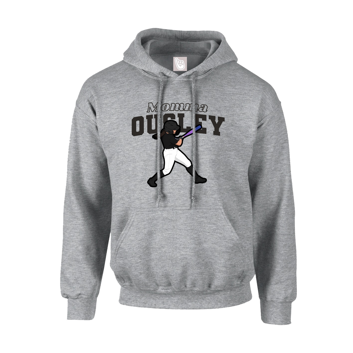 Youth Hoodie — Mothers Day Block in Grey