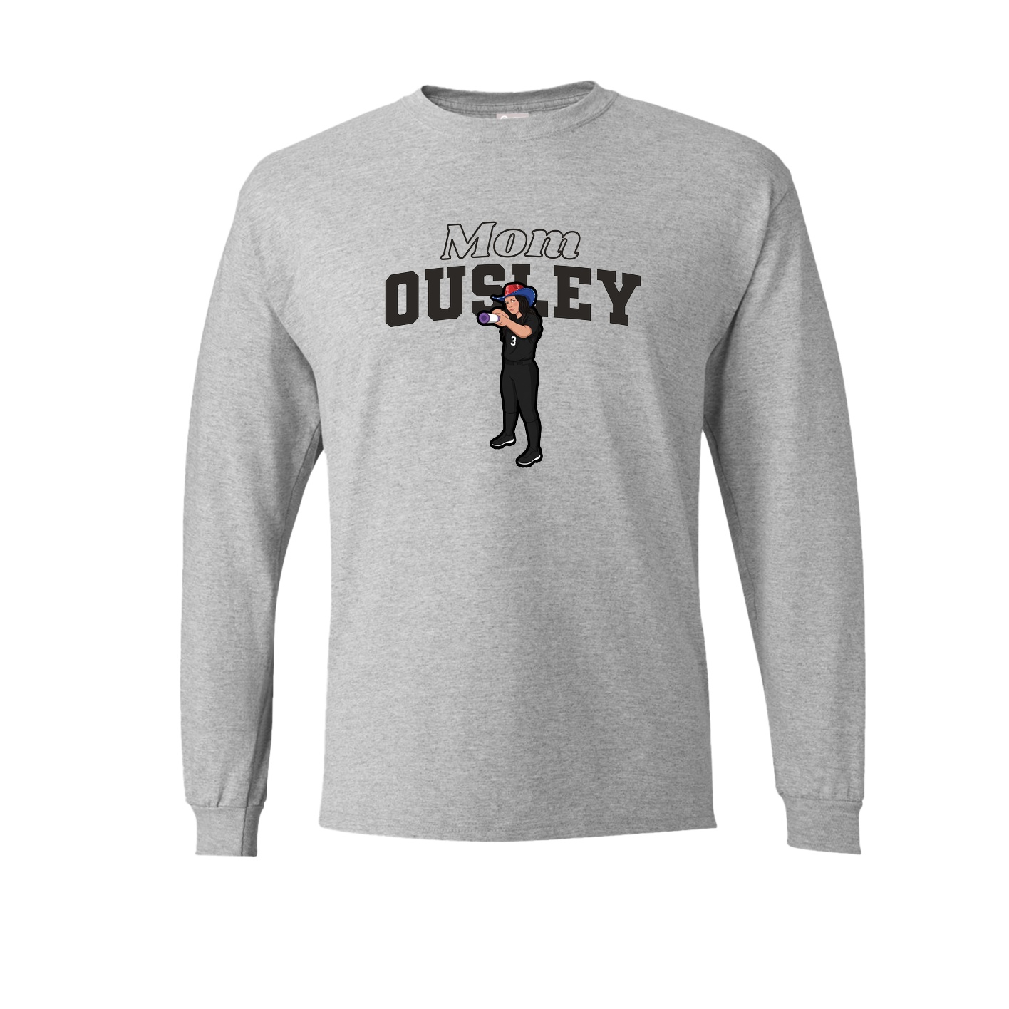 Long Sleeve Tee — Mothers Day Block in Grey