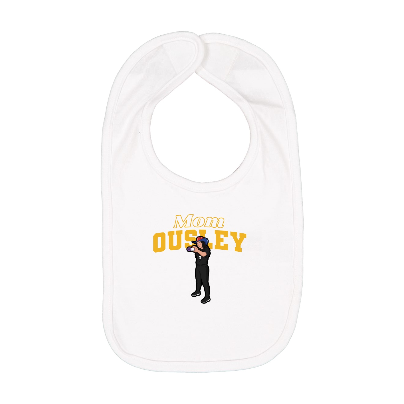 Infant Bib — Mothers Day Block in White