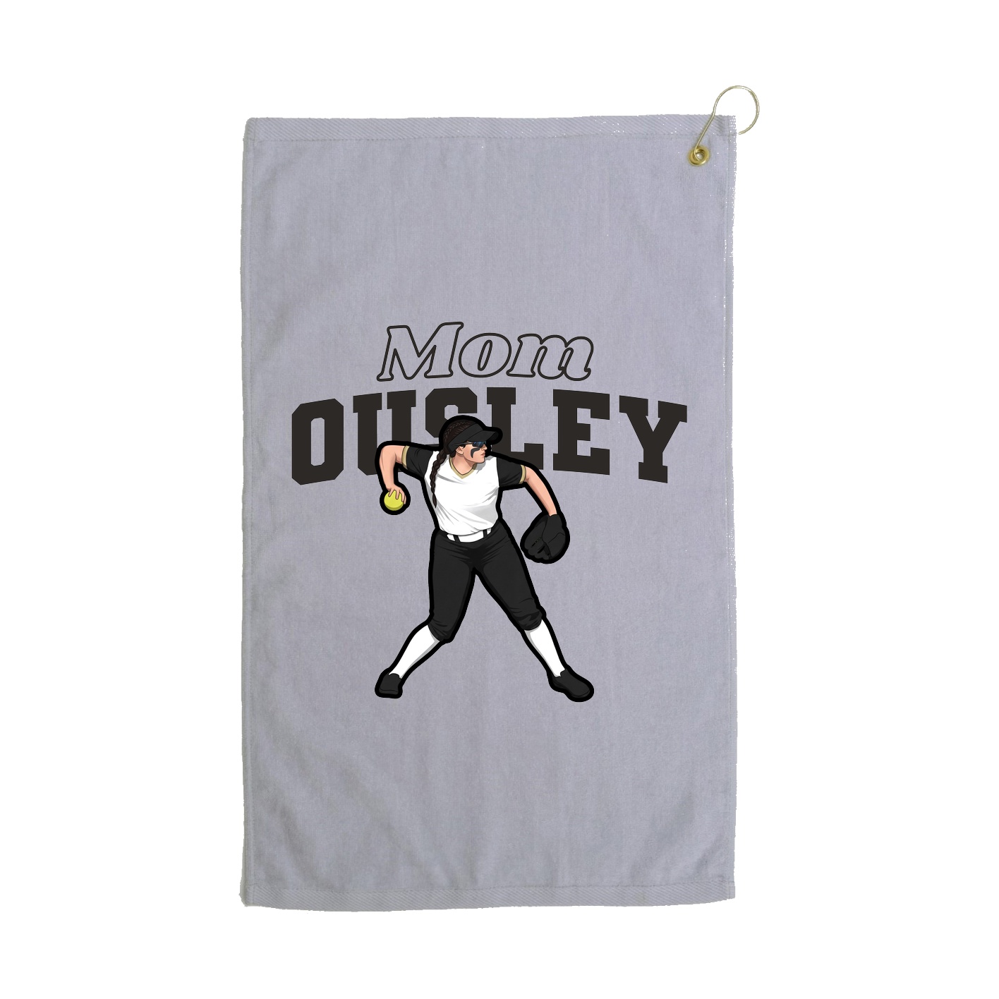 Golf Towel — Mothers Day Block in Grey