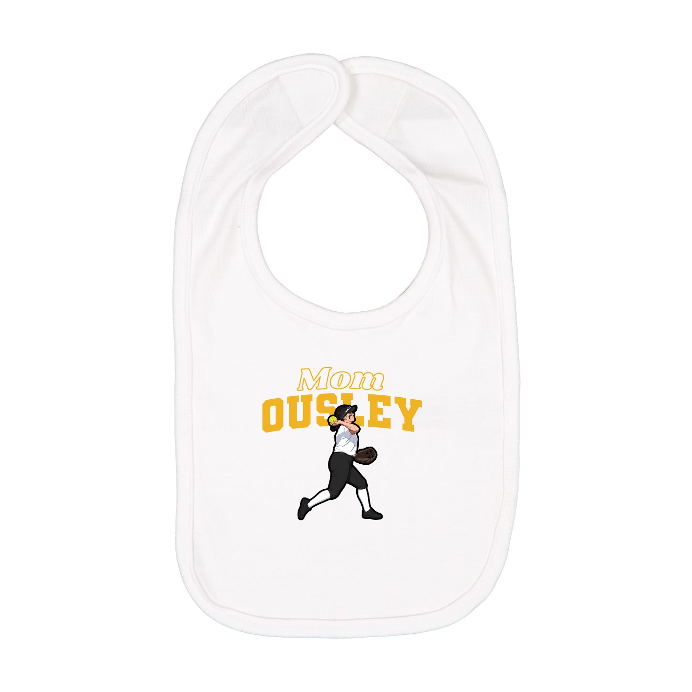 Infant Bib — Mothers Day Block in White