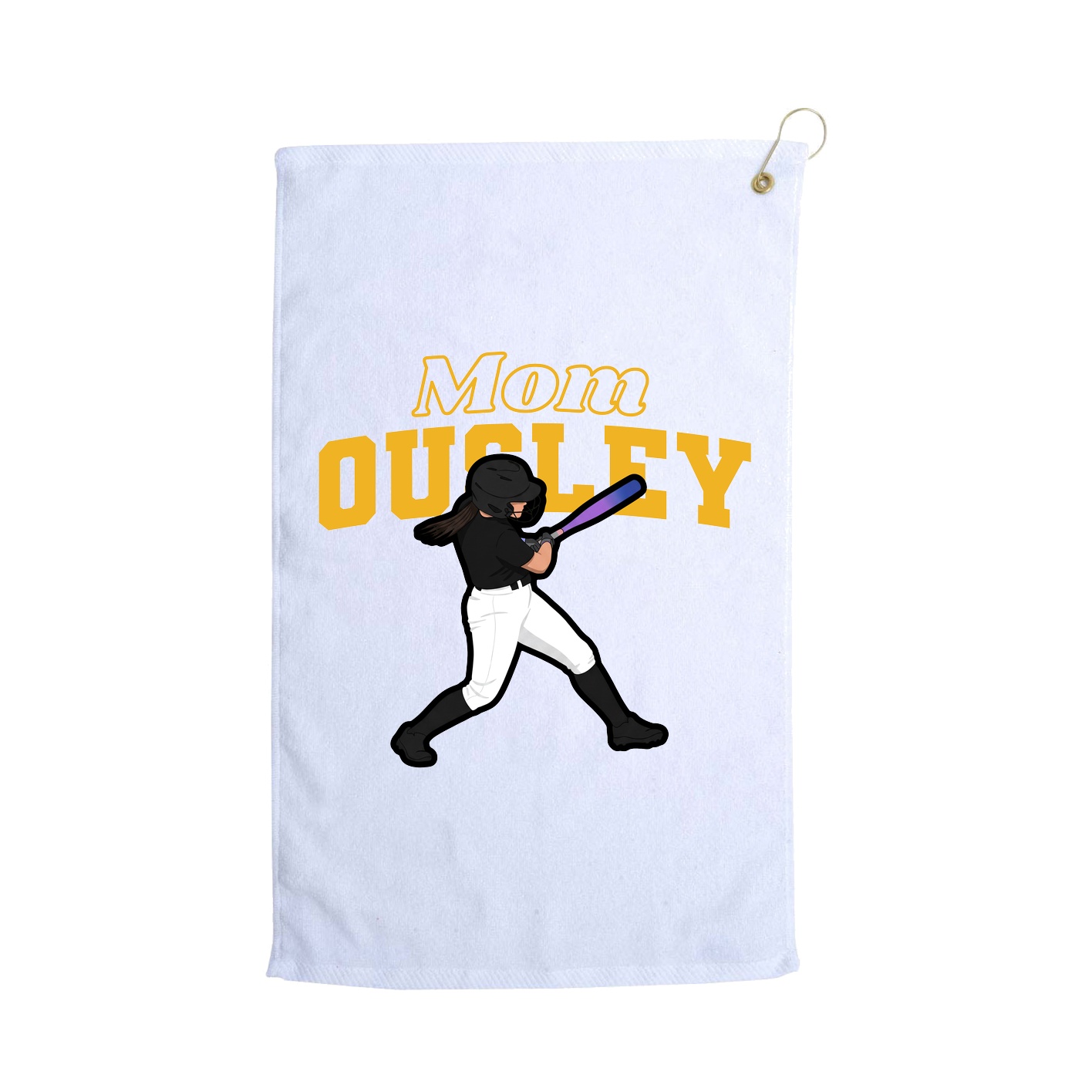 Golf Towel — Mothers Day Block in White
