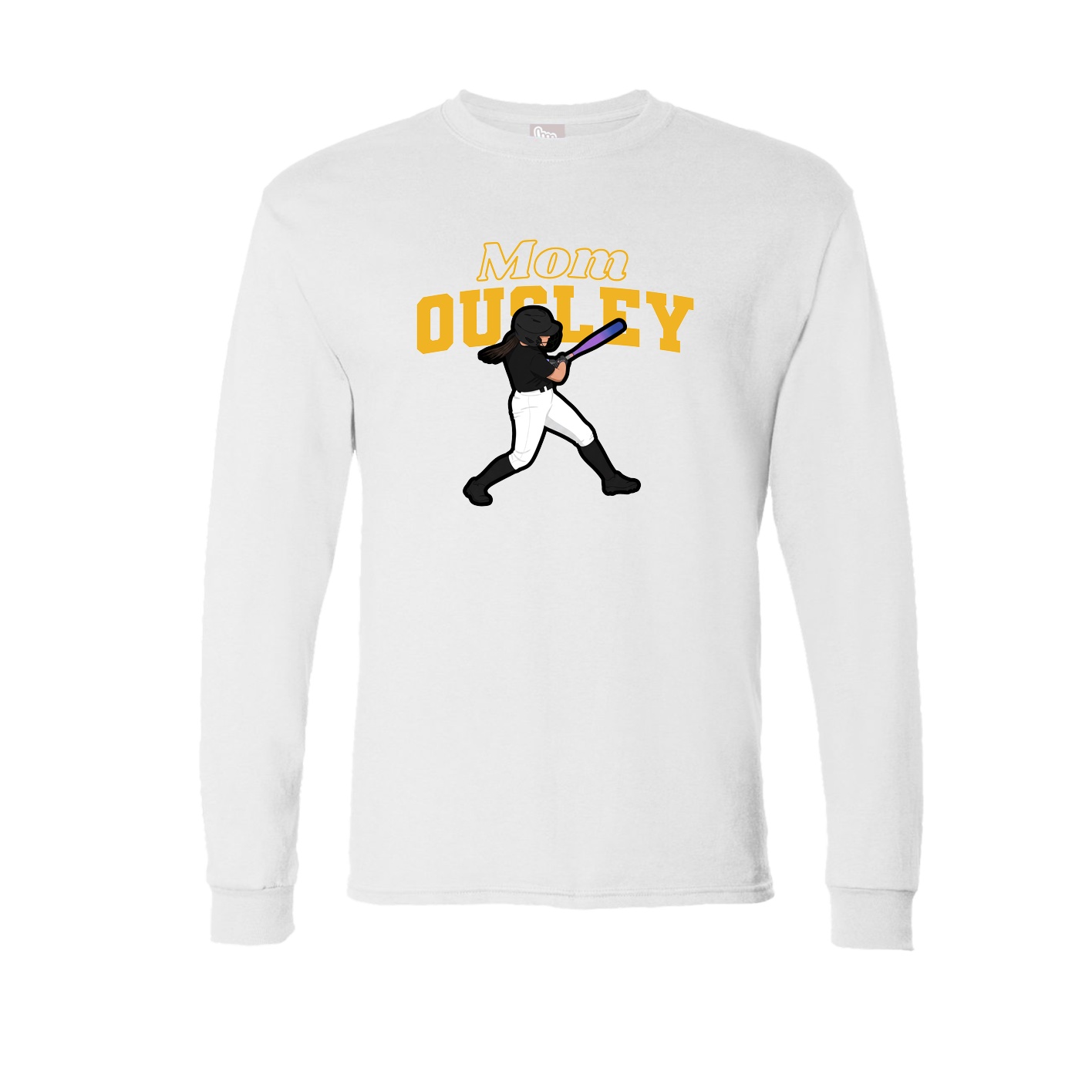 Long Sleeve Tee — Mothers Day Block in White