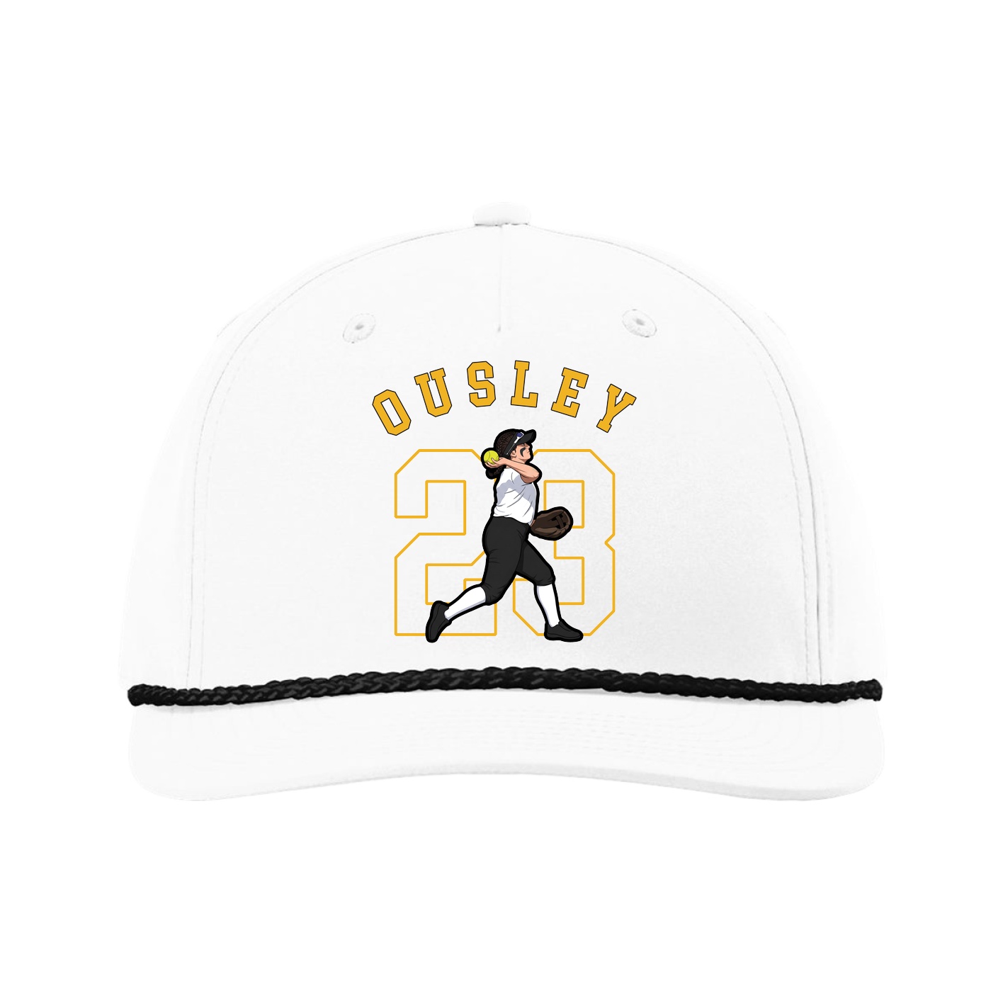 Five-Panel Classic Rope Cap — Shirsey Arch in White