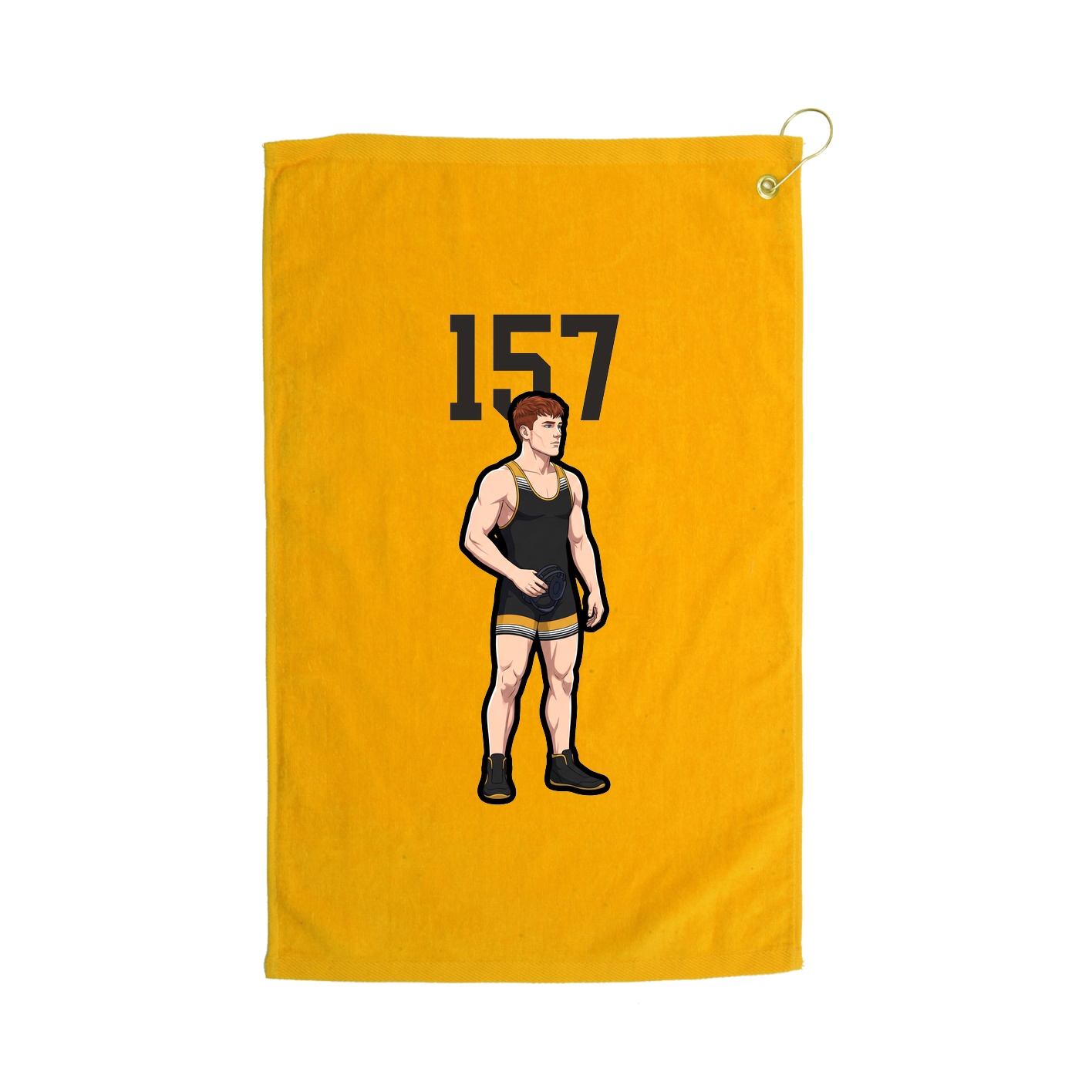 Golf Towel — Number Top in Gold