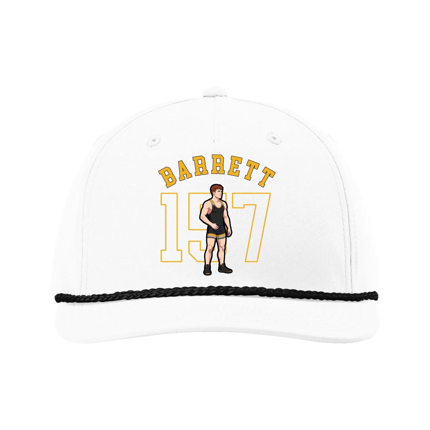 Five-Panel Classic Rope Cap — Shirsey Arch in White