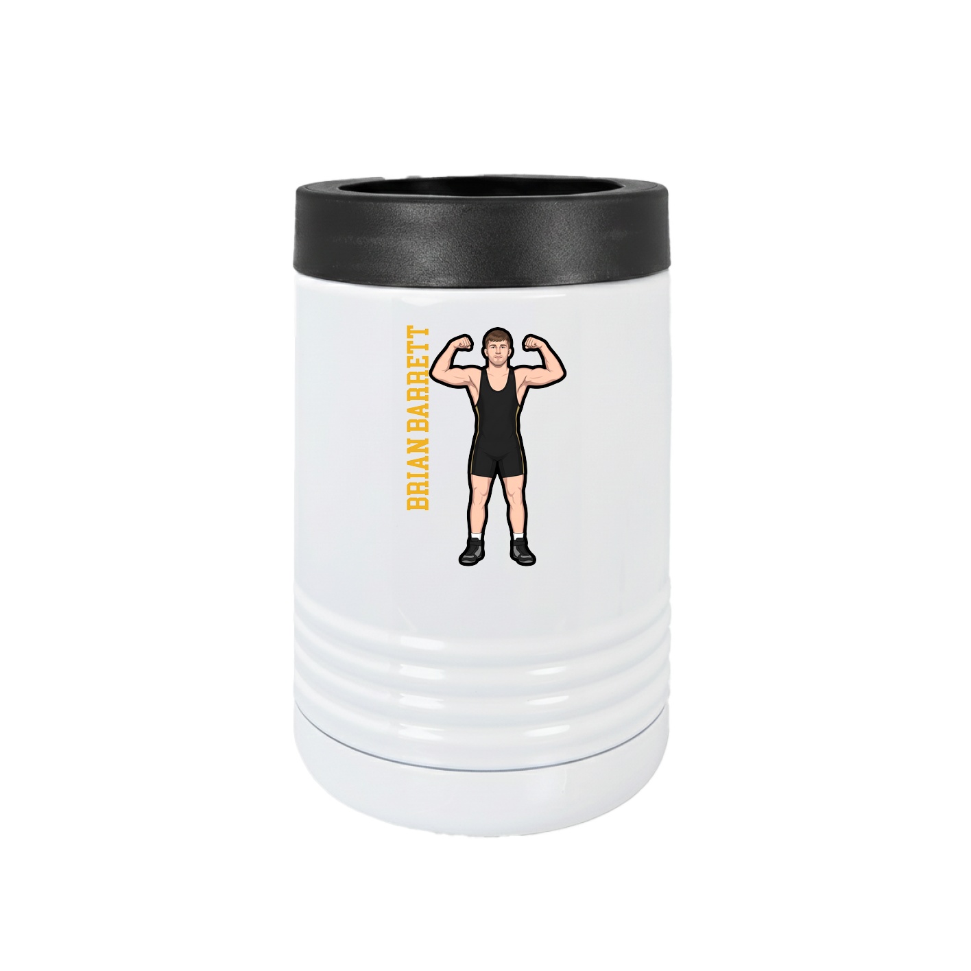 Beverage Holder — Name Vertical in White