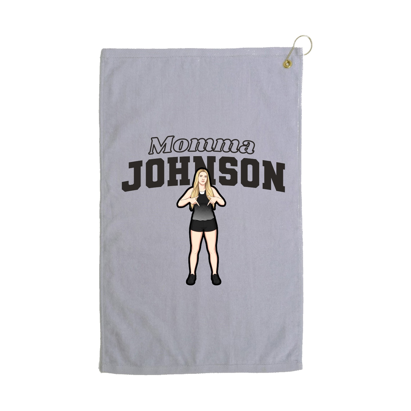 Golf Towel — Mothers Day Block in Grey