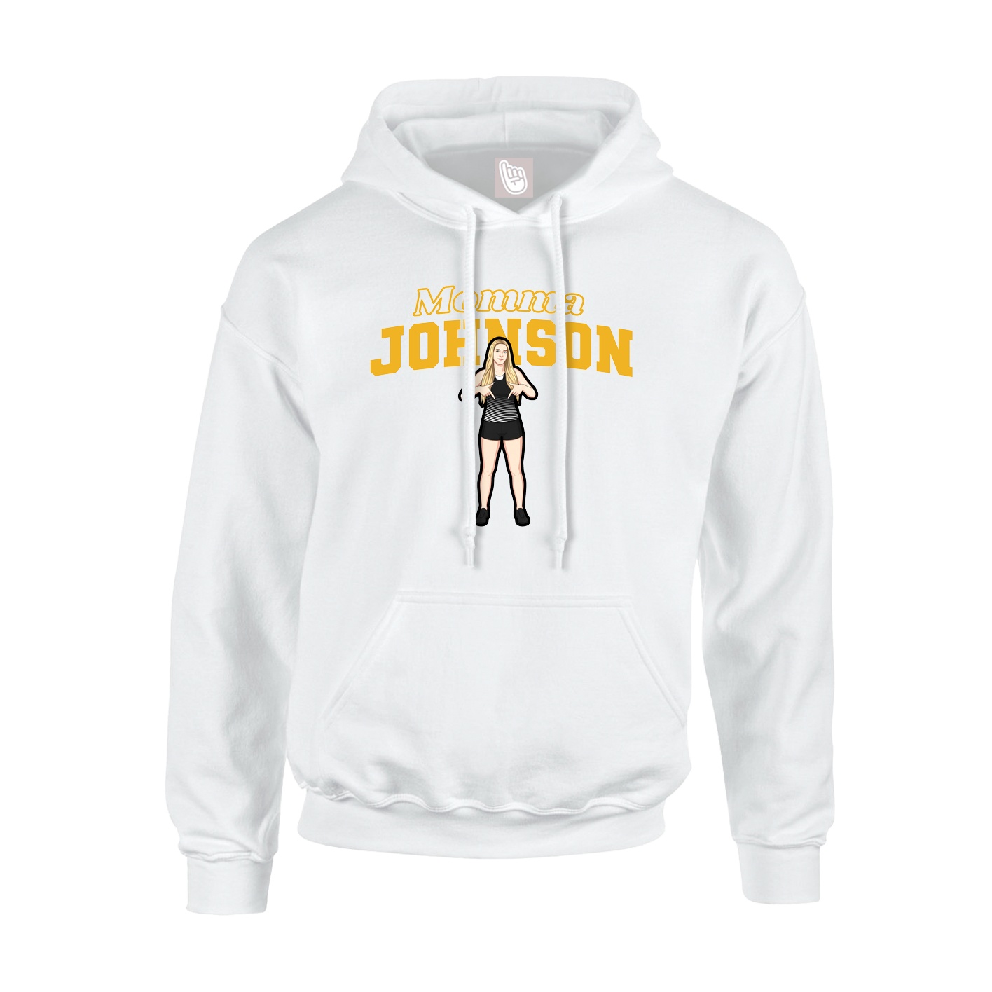 Youth Hoodie — Mothers Day Block in White