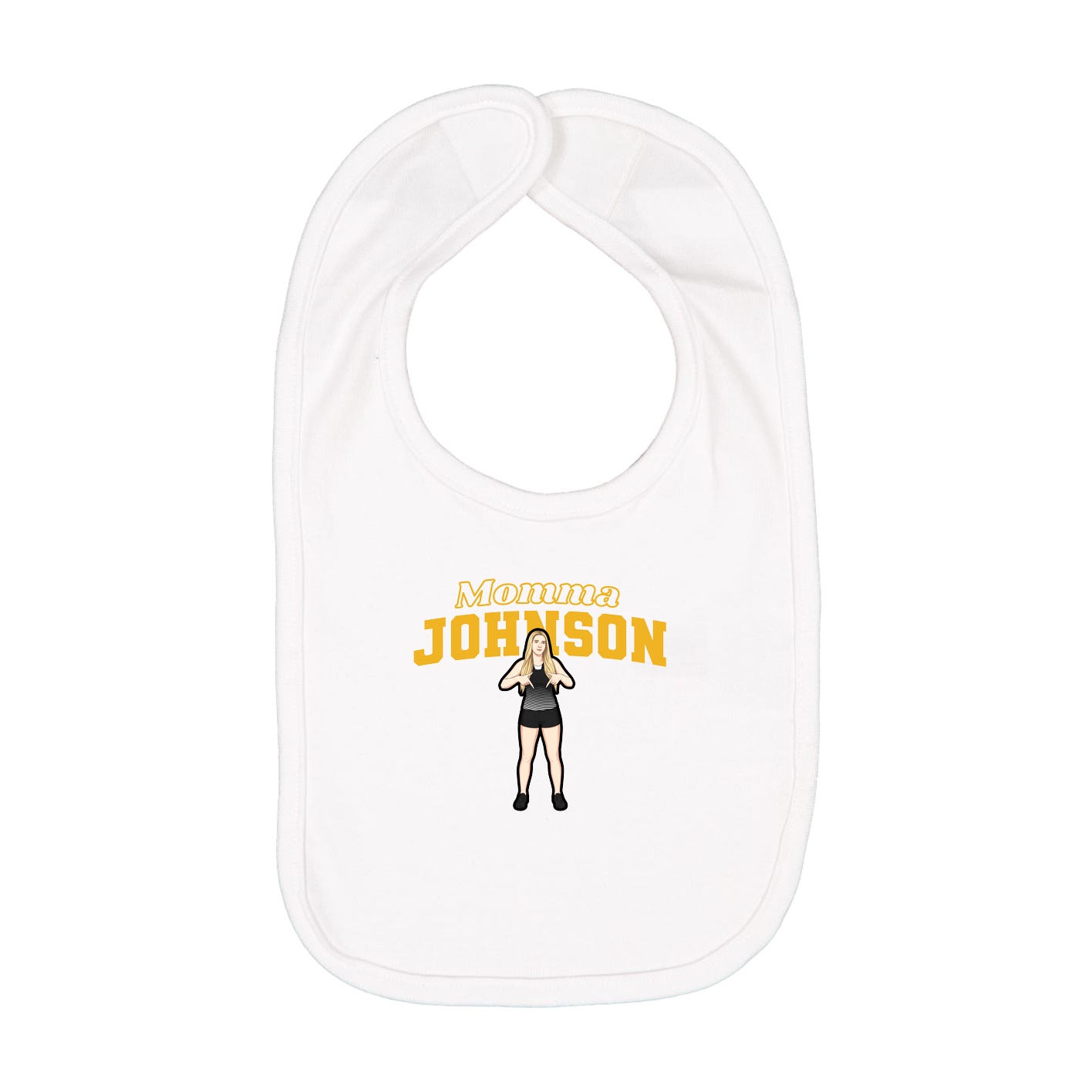 Infant Bib — Mothers Day Block in White
