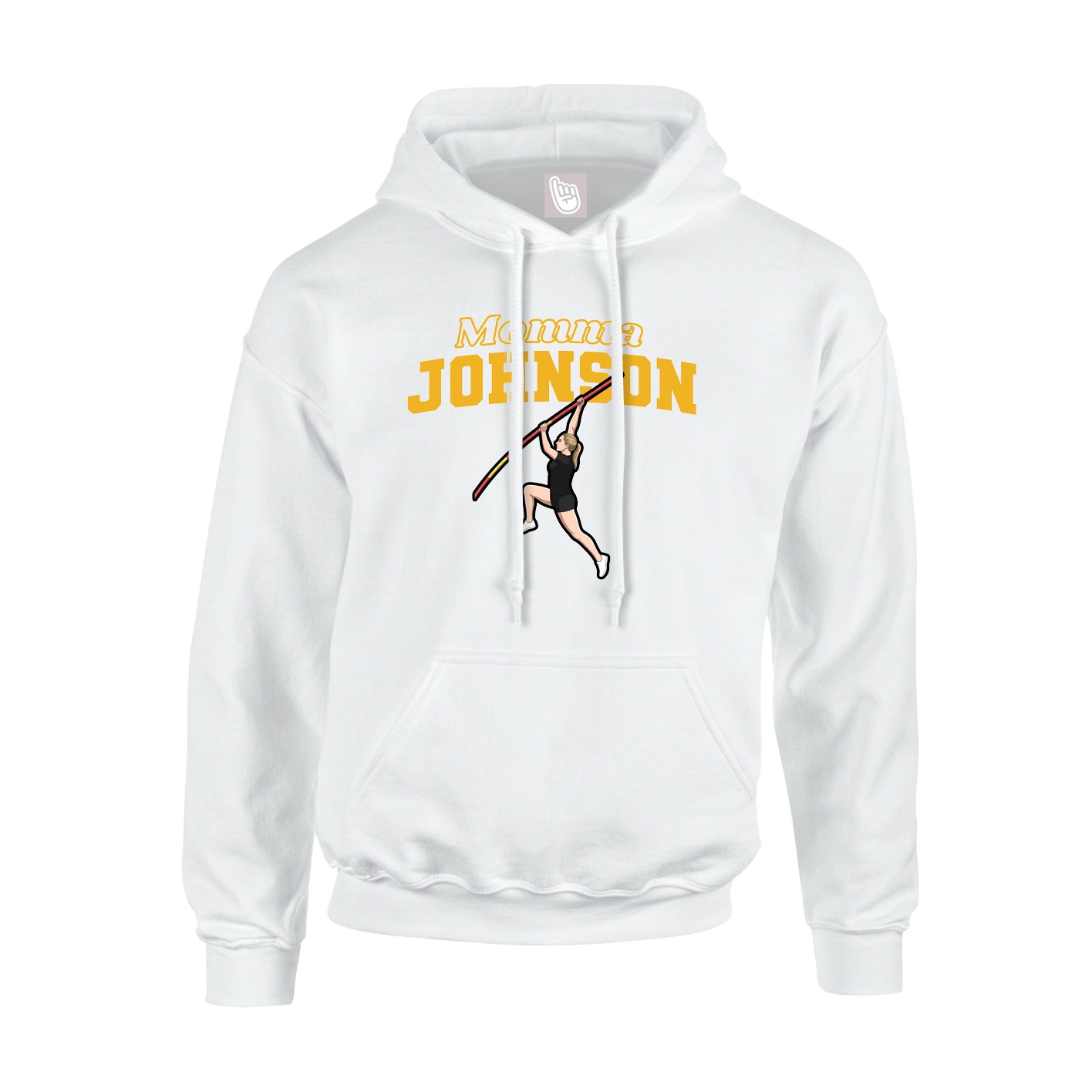 Youth Hoodie — Mothers Day Block in White