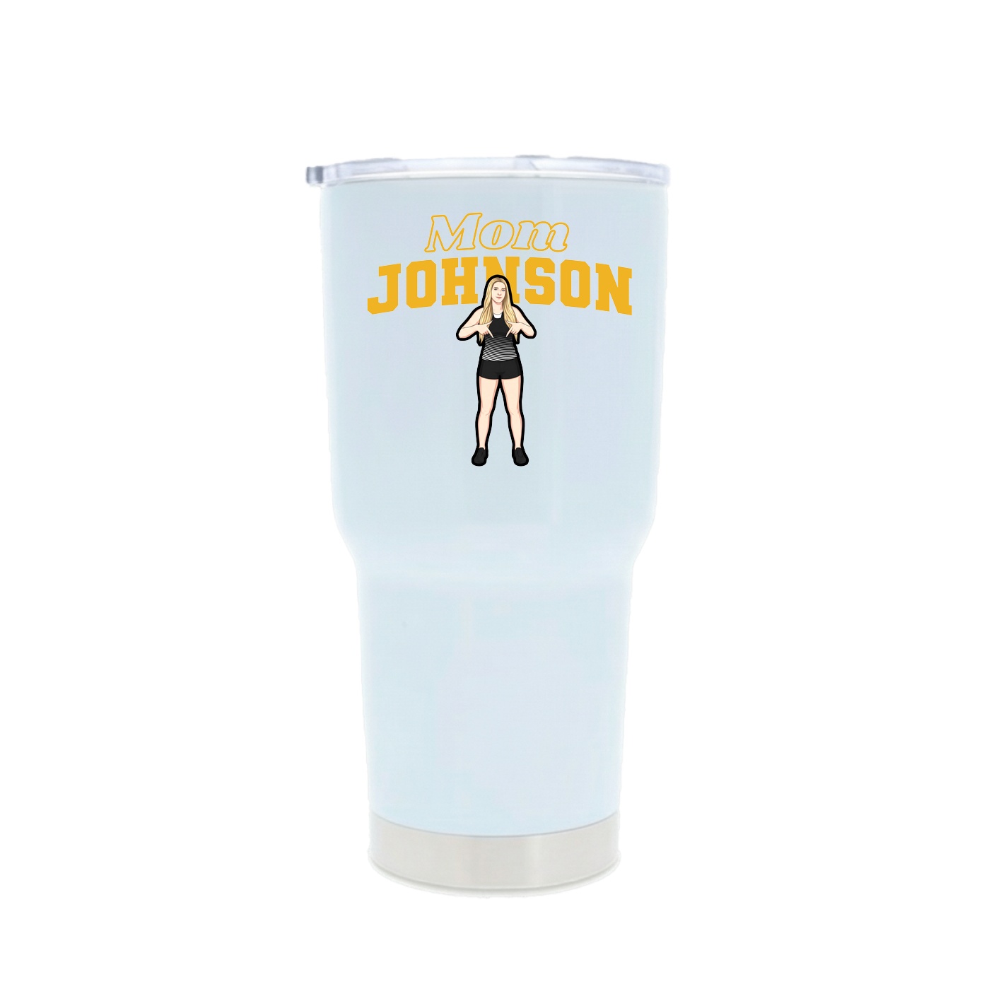 30oz Stainless Steel Tumbler — Mothers Day Block in White