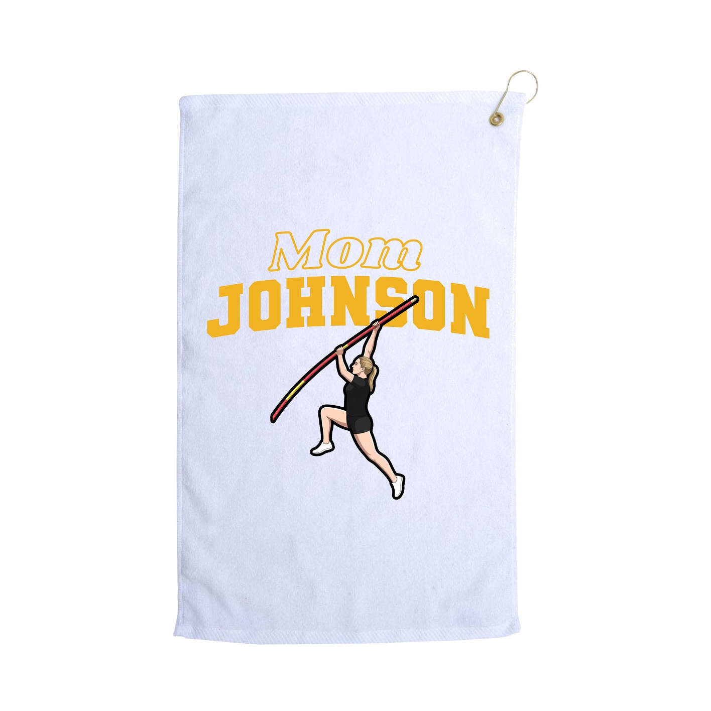 Golf Towel — Mothers Day Block in White