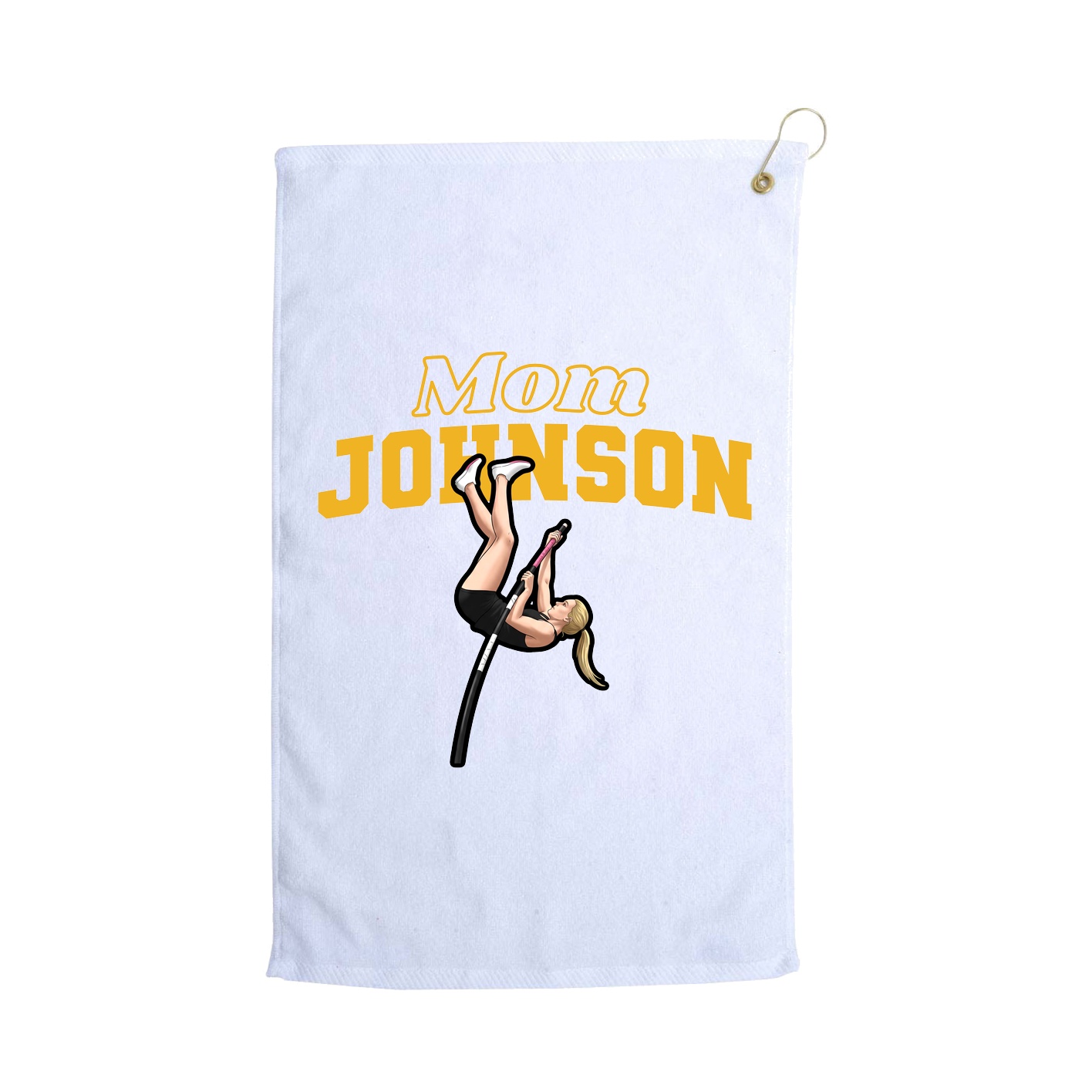 Golf Towel — Mothers Day Block in White