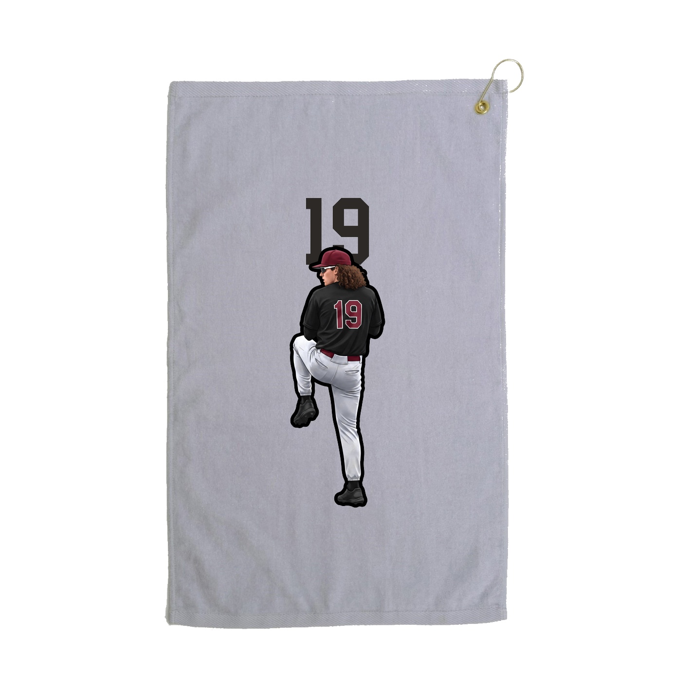 Golf Towel — Number Top in Grey