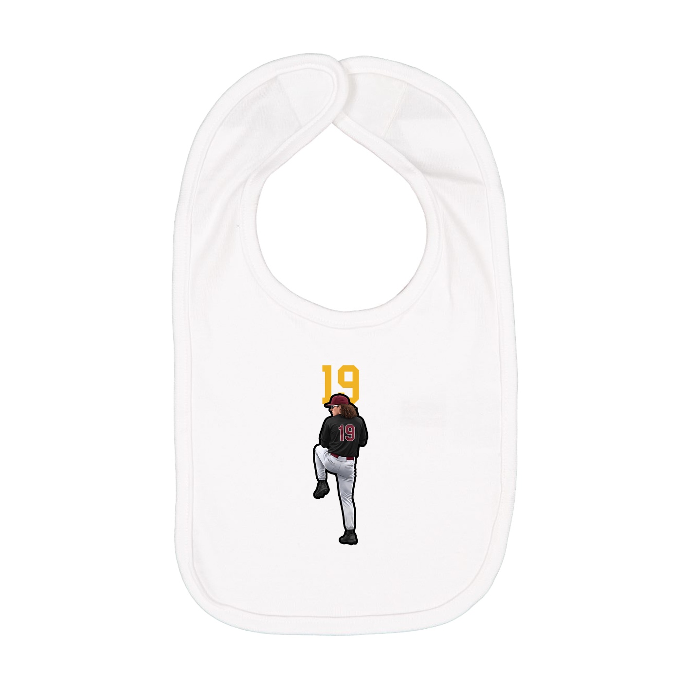 Infant Bib — Number Top in White