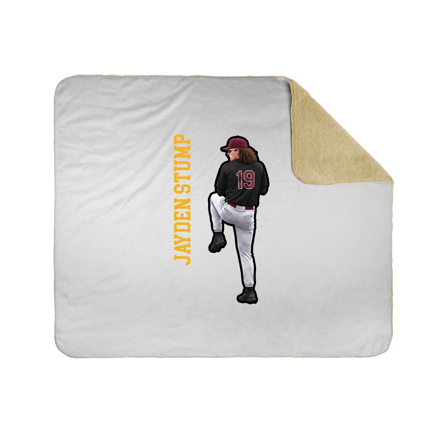 Throw Blanket — Name Vertical in White