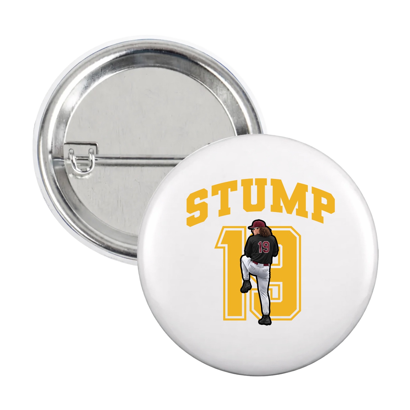 Game Day Button — Number in White